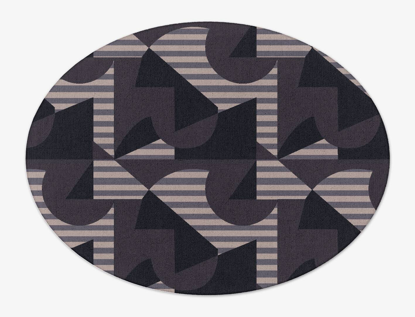 Spatial Plan Modern Geometrics Oval Hand Tufted Pure Wool Custom Rug by Rug Artisan