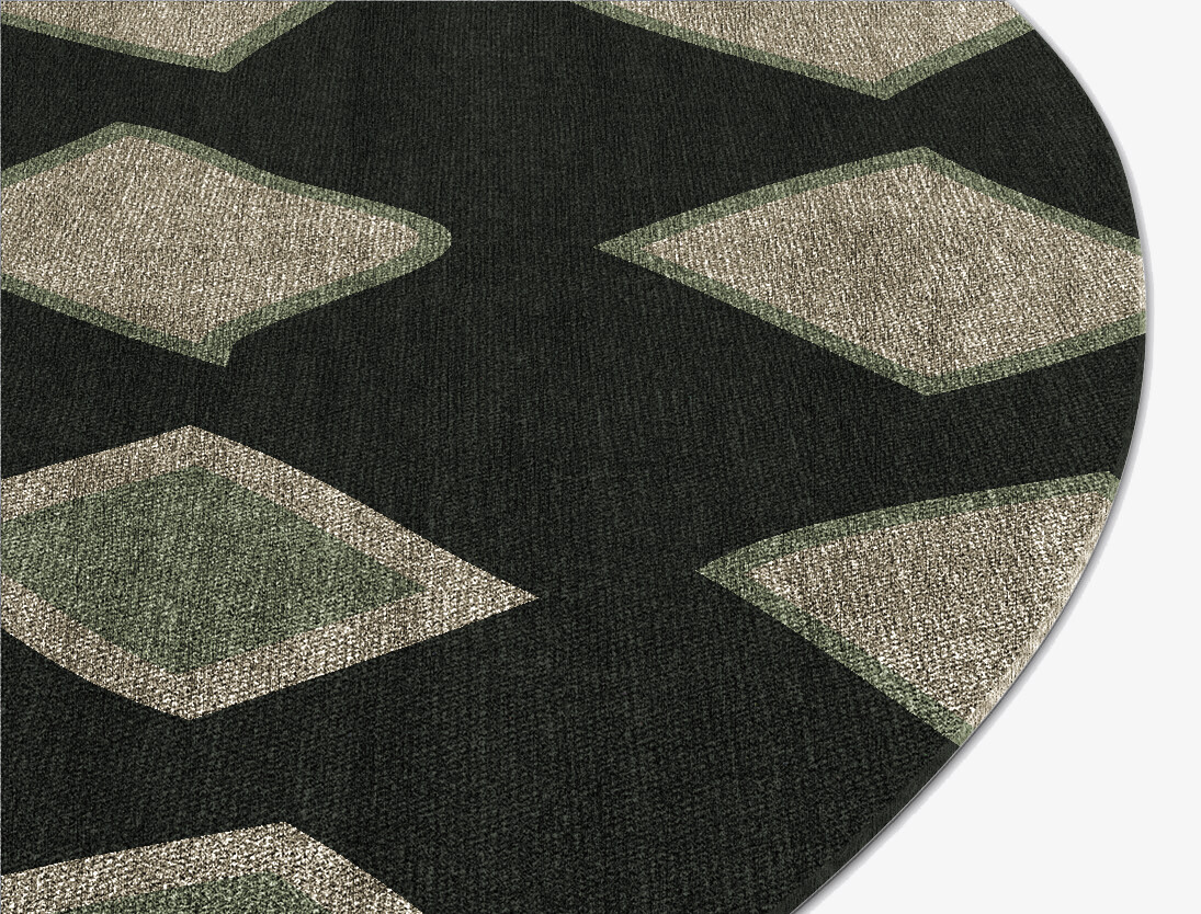 Spectre Abstract Round Flatweave Bamboo Silk Custom Rug by Rug Artisan