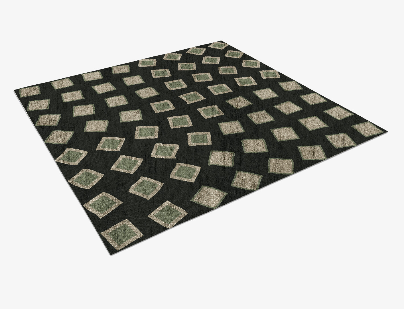 Spectre Abstract Square Flatweave Bamboo Silk Custom Rug by Rug Artisan