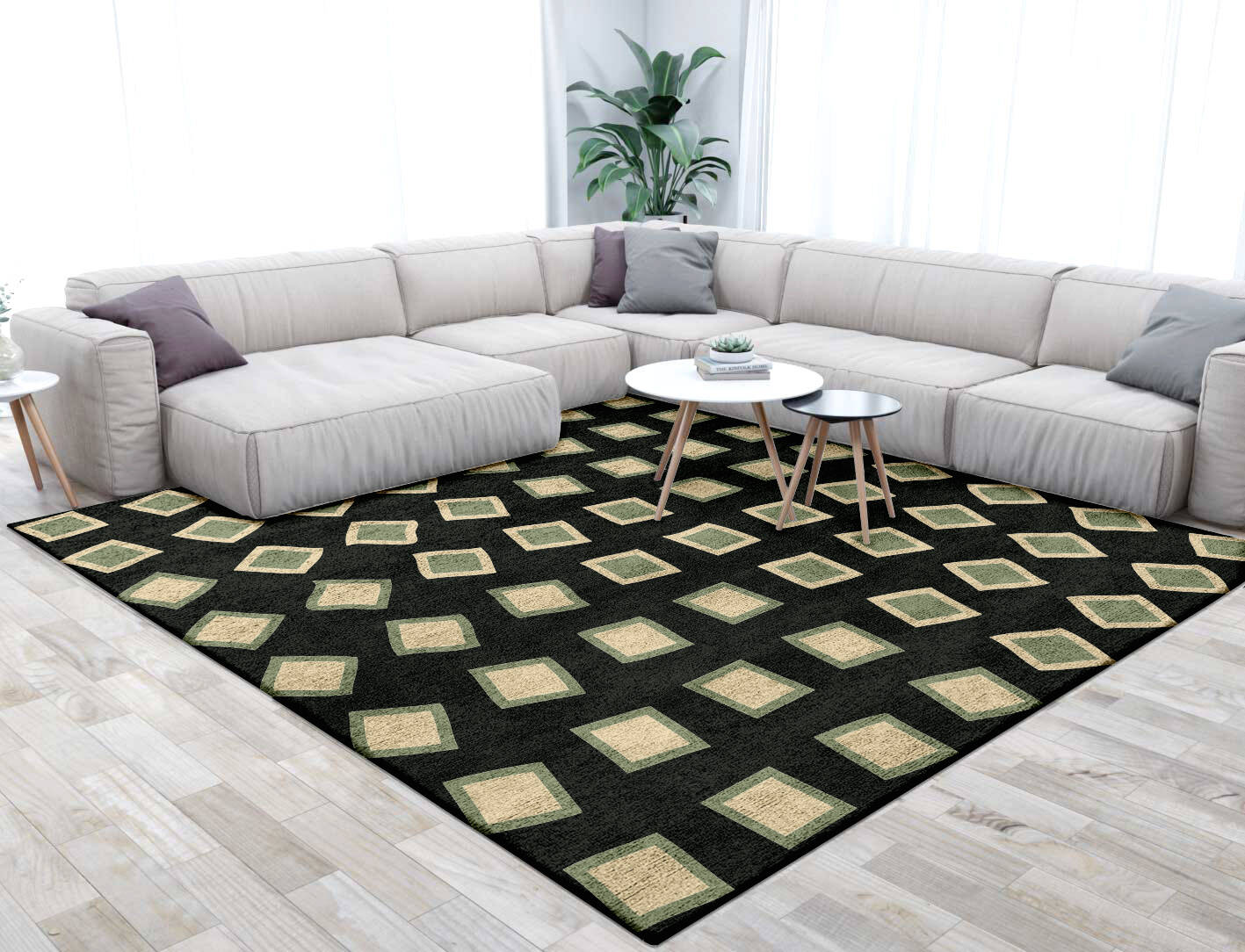 Spectre Abstract Square Hand Tufted Bamboo Silk Custom Rug by Rug Artisan