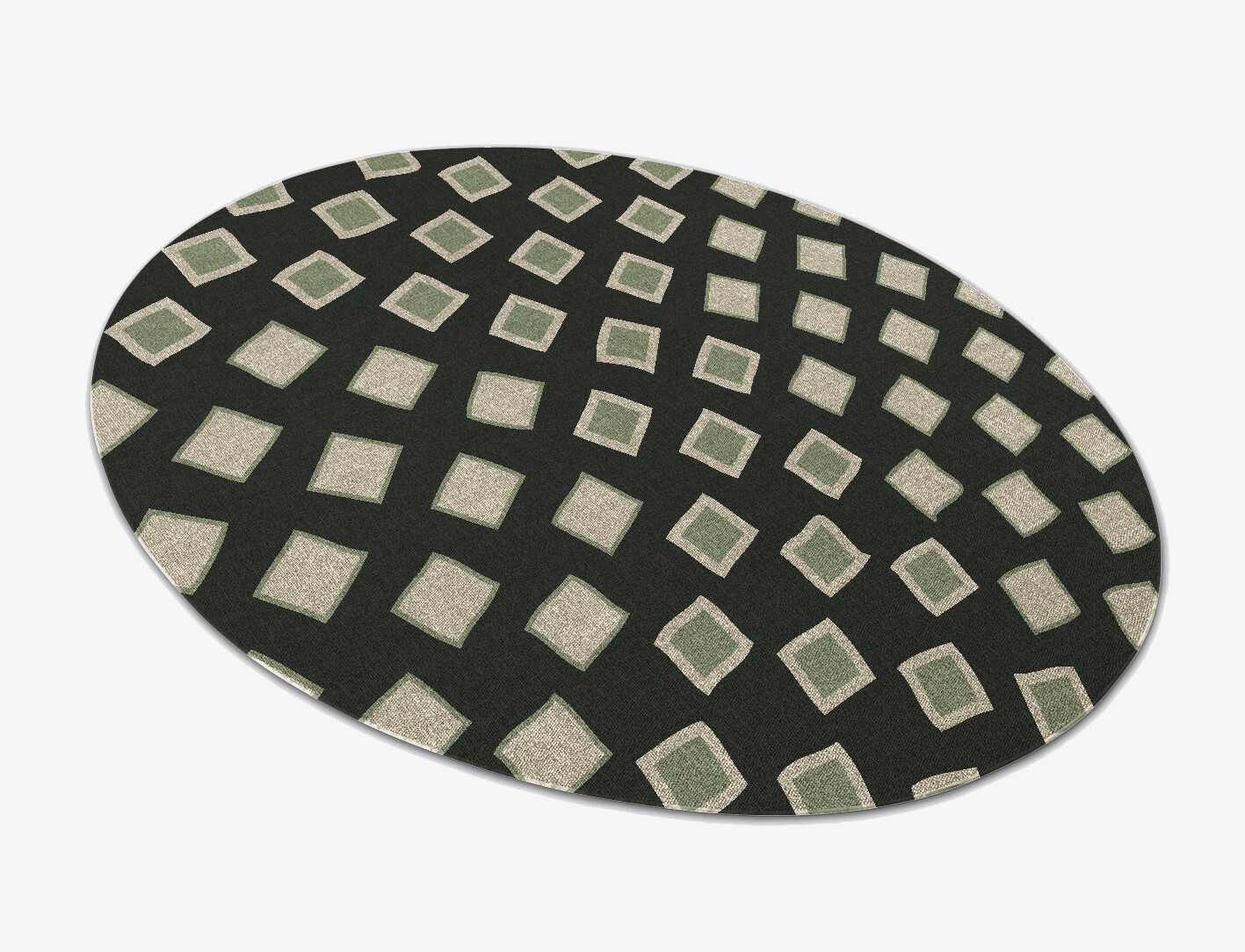 Spectre Abstract Oval Outdoor Recycled Yarn Custom Rug by Rug Artisan