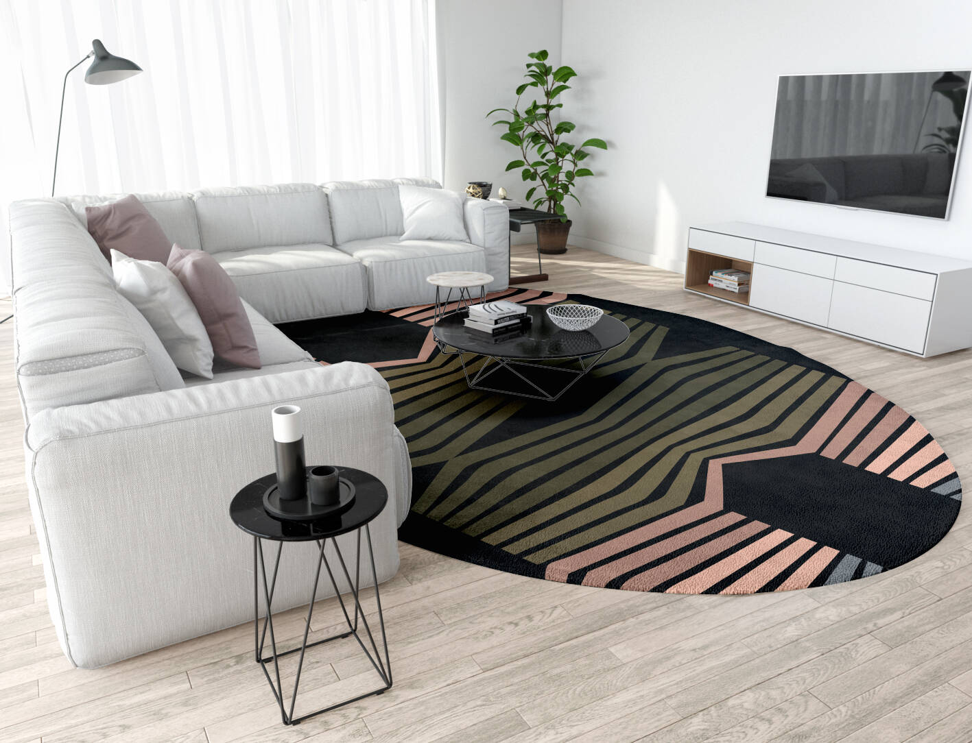 Spectrum Kid Oval Hand Tufted Pure Wool Custom Rug by Rug Artisan