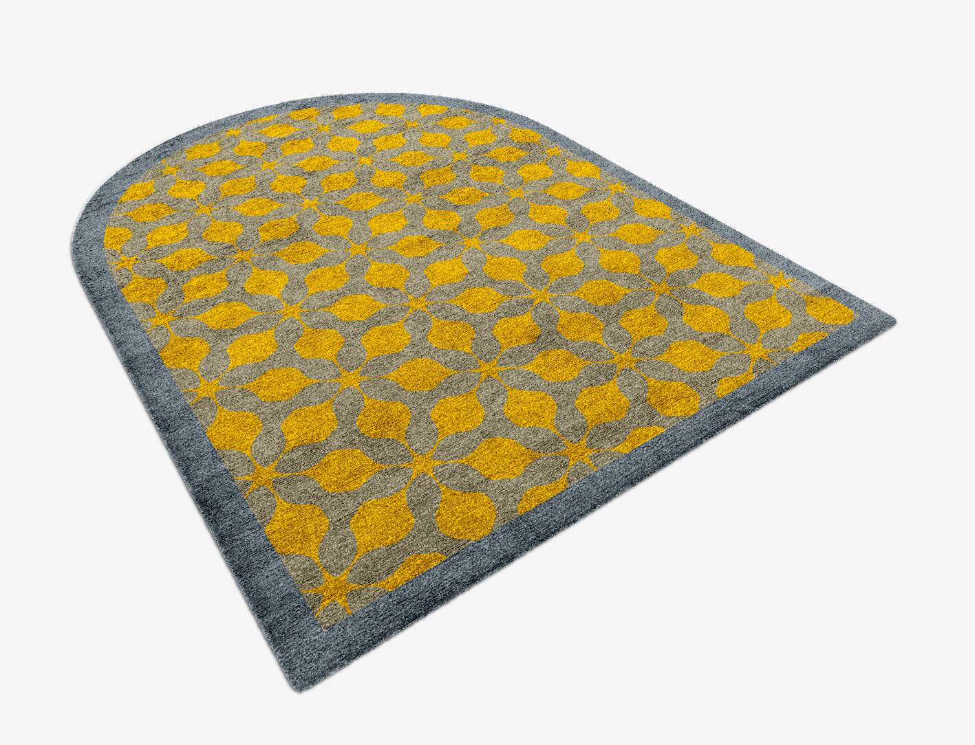 Spinner Geometric Arch Hand Knotted Bamboo Silk Custom Rug by Rug Artisan