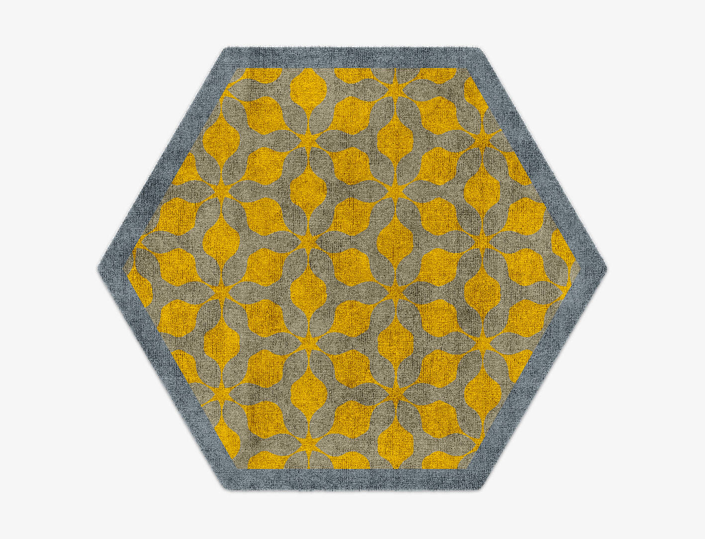 Spinner Geometric Hexagon Hand Knotted Bamboo Silk Custom Rug by Rug Artisan