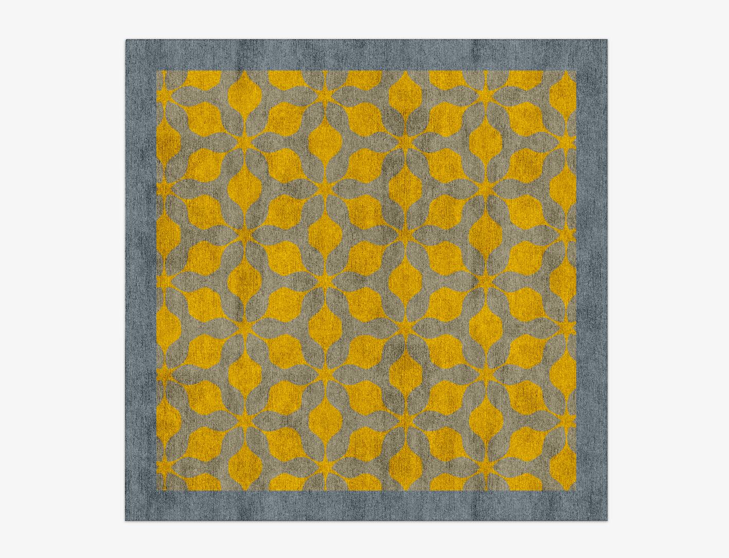 Spinner Geometric Square Hand Knotted Bamboo Silk Custom Rug by Rug Artisan