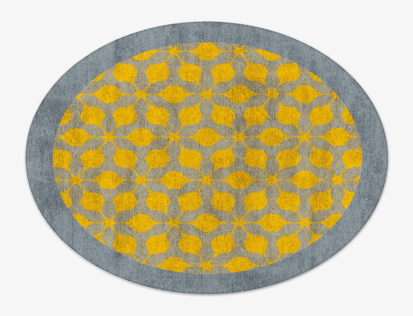 Spinner Geometric Oval Hand Tufted Bamboo Silk Custom Rug by Rug Artisan