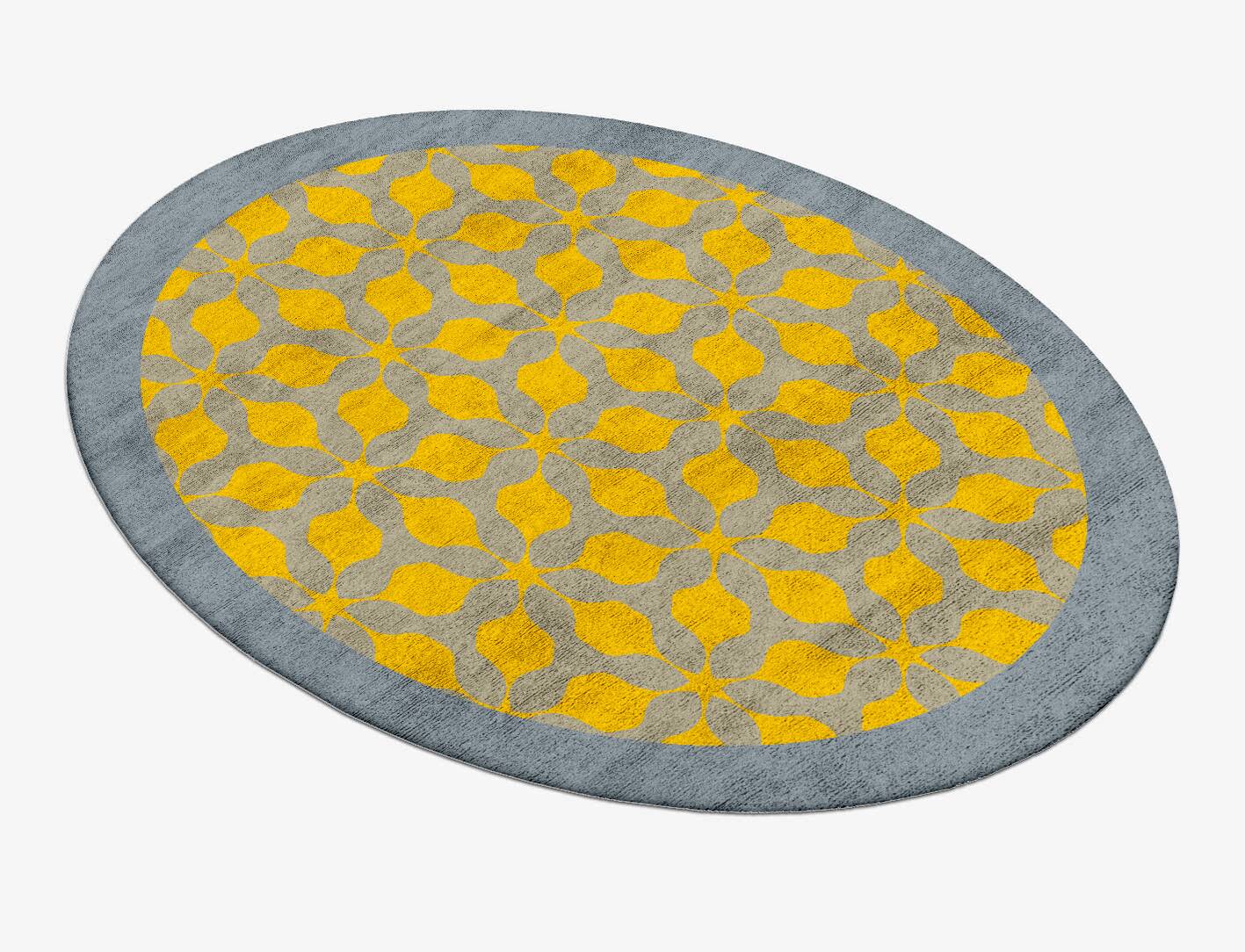 Spinner Geometric Oval Hand Tufted Bamboo Silk Custom Rug by Rug Artisan