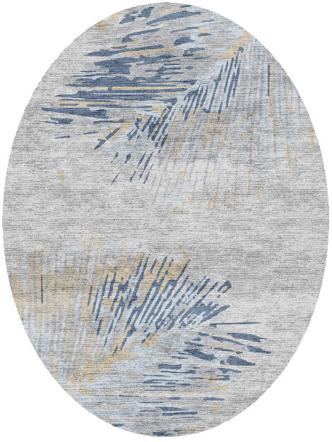 Spoils Cerulean Oval Hand Knotted Bamboo Silk Custom Rug by Rug Artisan