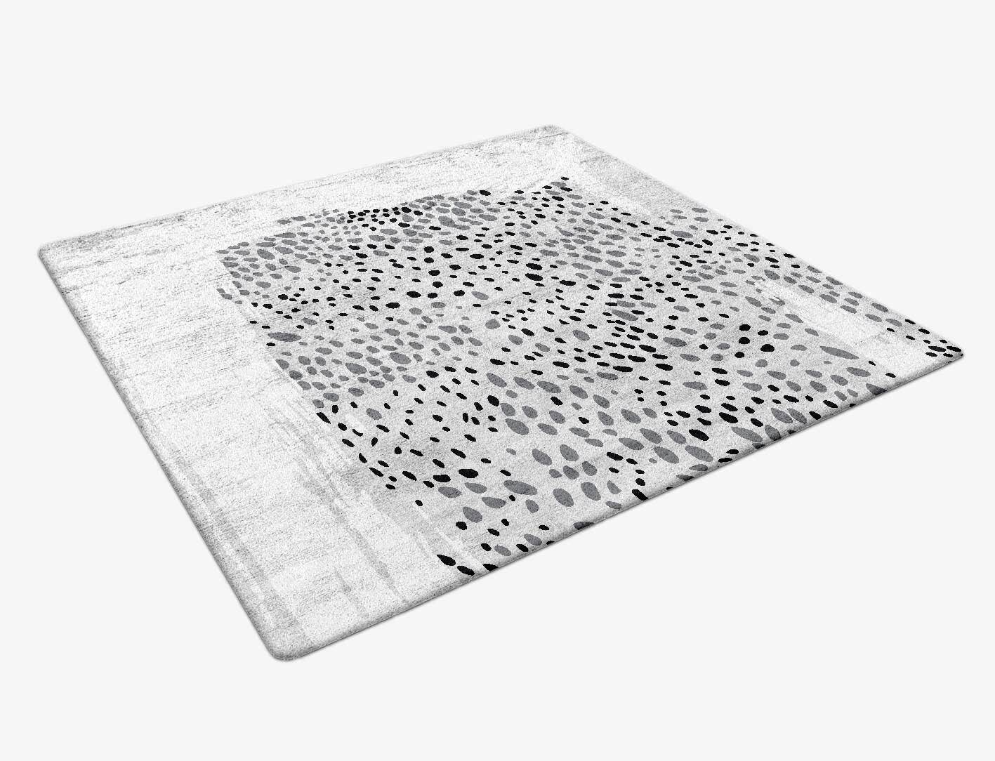 Spot Dot Terrazzo Play Square Hand Tufted Bamboo Silk Custom Rug by Rug Artisan