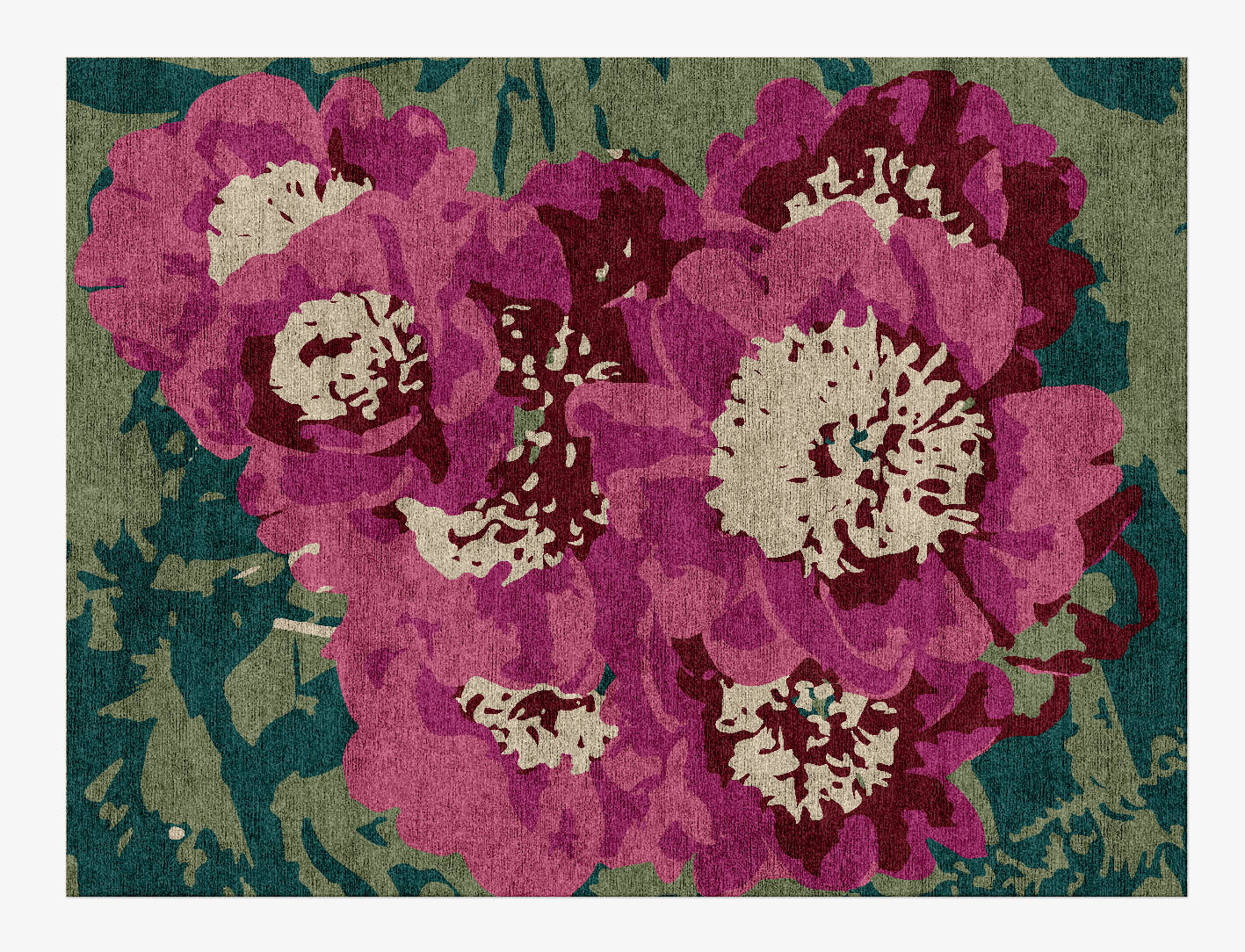 Spring Floral Rectangle Hand Knotted Bamboo Silk Custom Rug by Rug Artisan