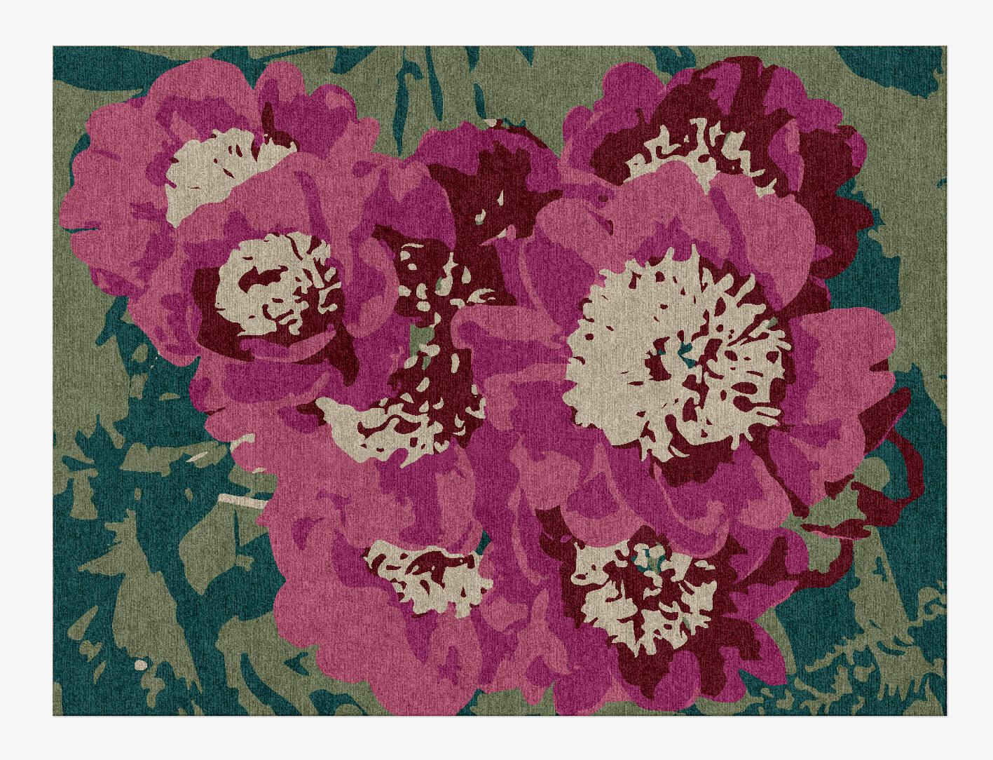 Spring Floral Rectangle Hand Knotted Tibetan Wool Custom Rug by Rug Artisan