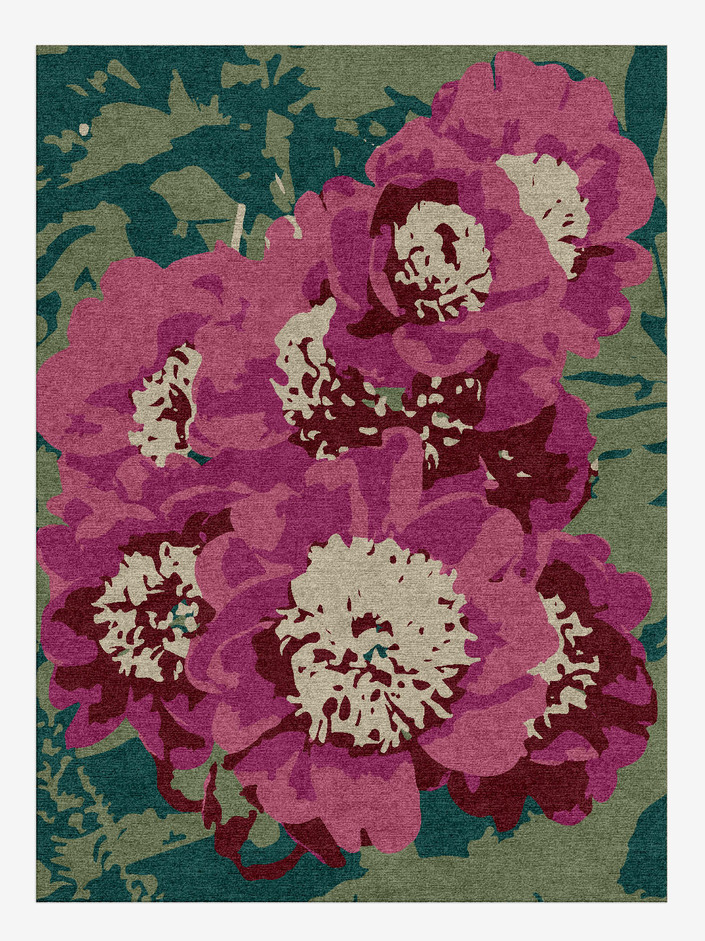 Spring Floral Rectangle Hand Knotted Tibetan Wool Custom Rug by Rug Artisan