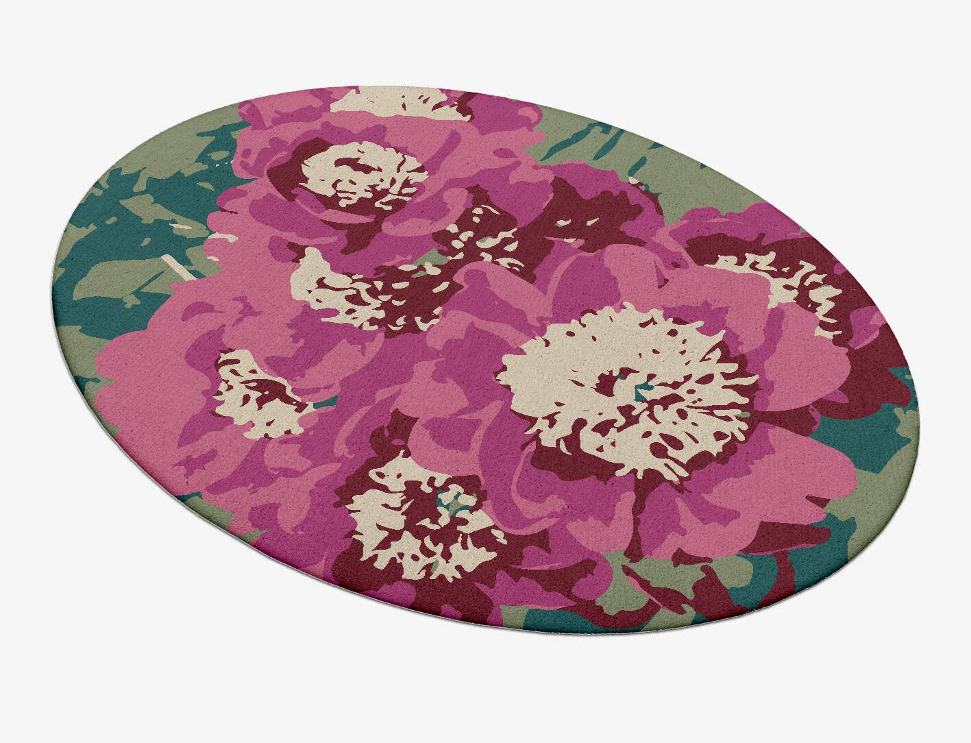 Spring Floral Oval Hand Tufted Pure Wool Custom Rug by Rug Artisan