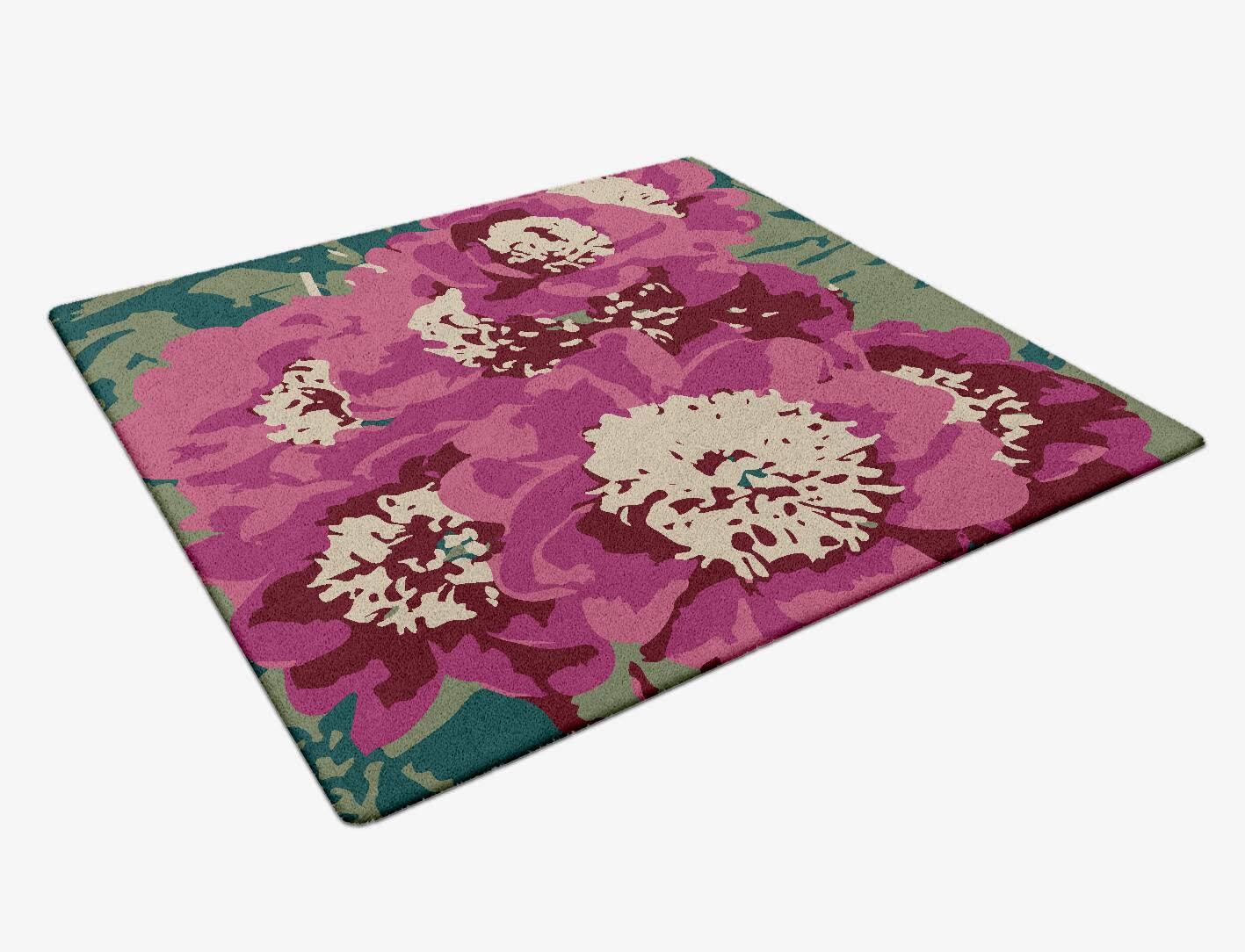 Spring Floral Square Hand Tufted Pure Wool Custom Rug by Rug Artisan