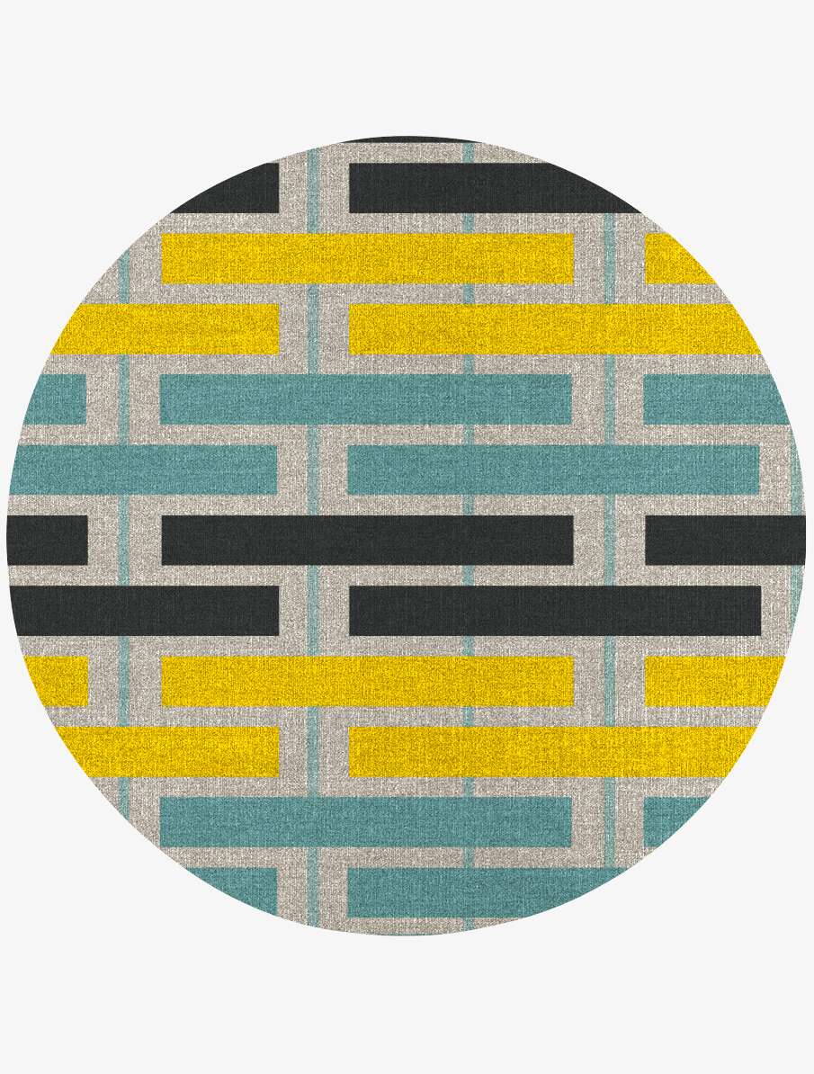 Springs Geometric Round Flatweave New Zealand Wool Custom Rug by Rug Artisan