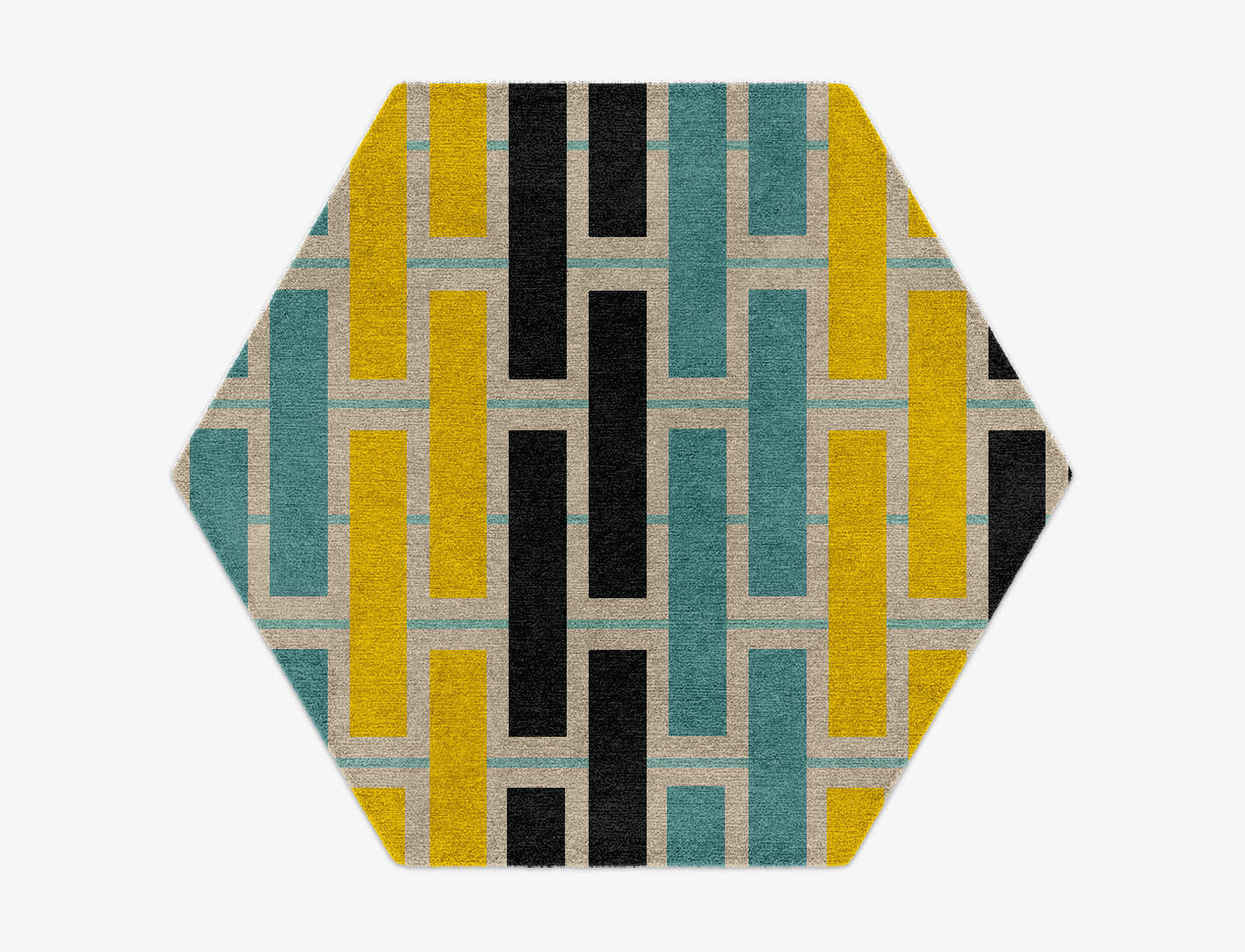 Springs Geometric Hexagon Hand Knotted Tibetan Wool Custom Rug by Rug Artisan