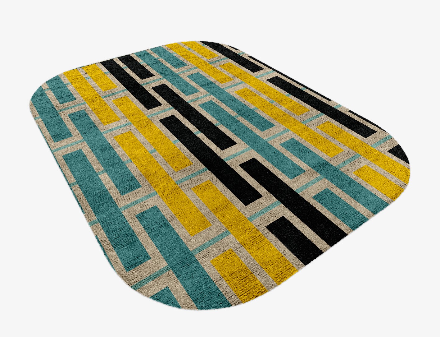 Springs Geometric Oblong Hand Knotted Bamboo Silk Custom Rug by Rug Artisan