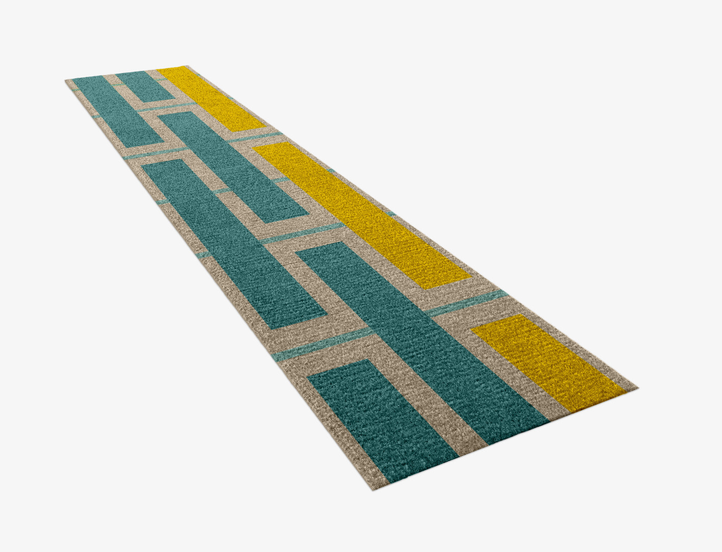 Springs Geometric Runner Hand Knotted Tibetan Wool Custom Rug by Rug Artisan
