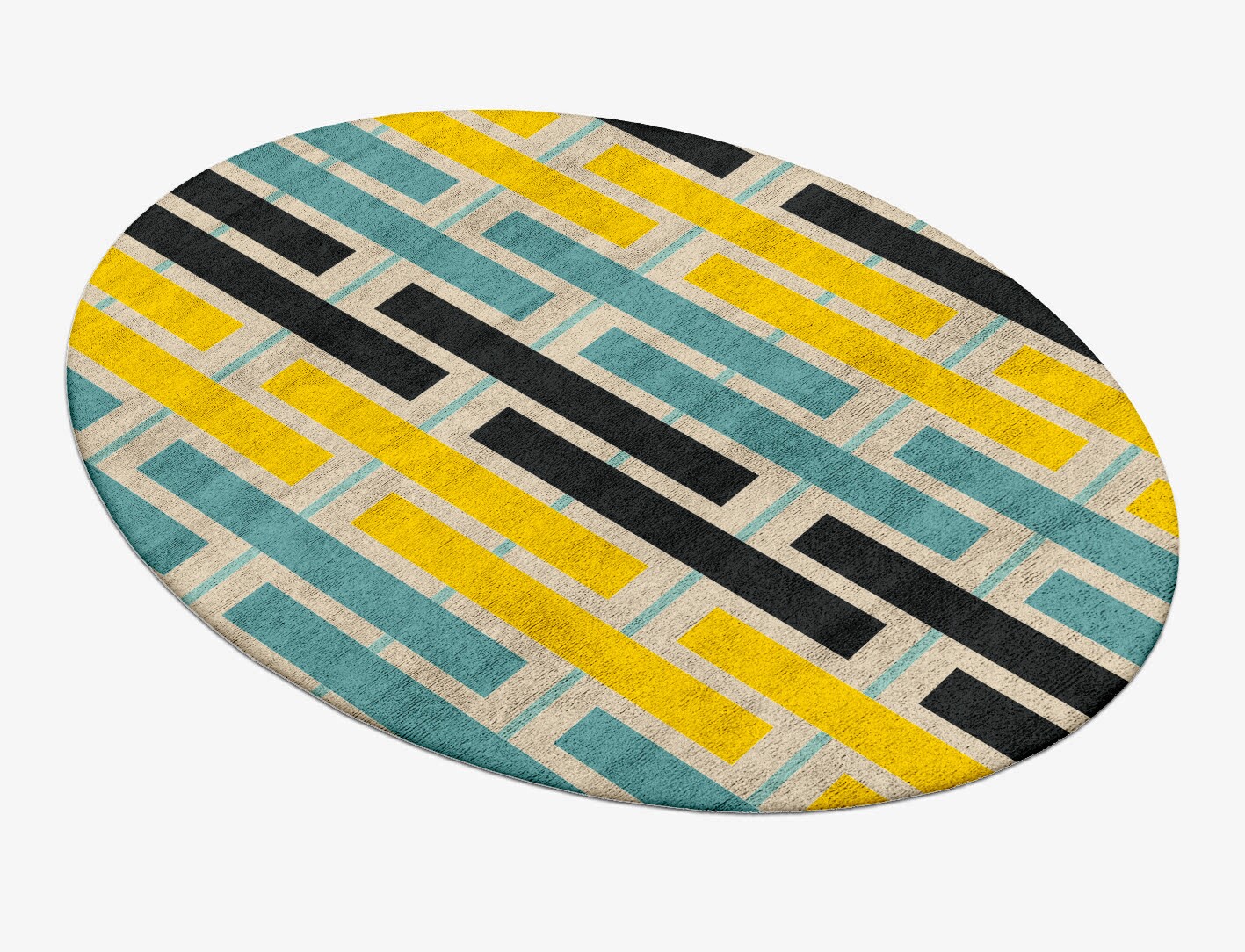 Springs Geometric Oval Hand Tufted Bamboo Silk Custom Rug by Rug Artisan