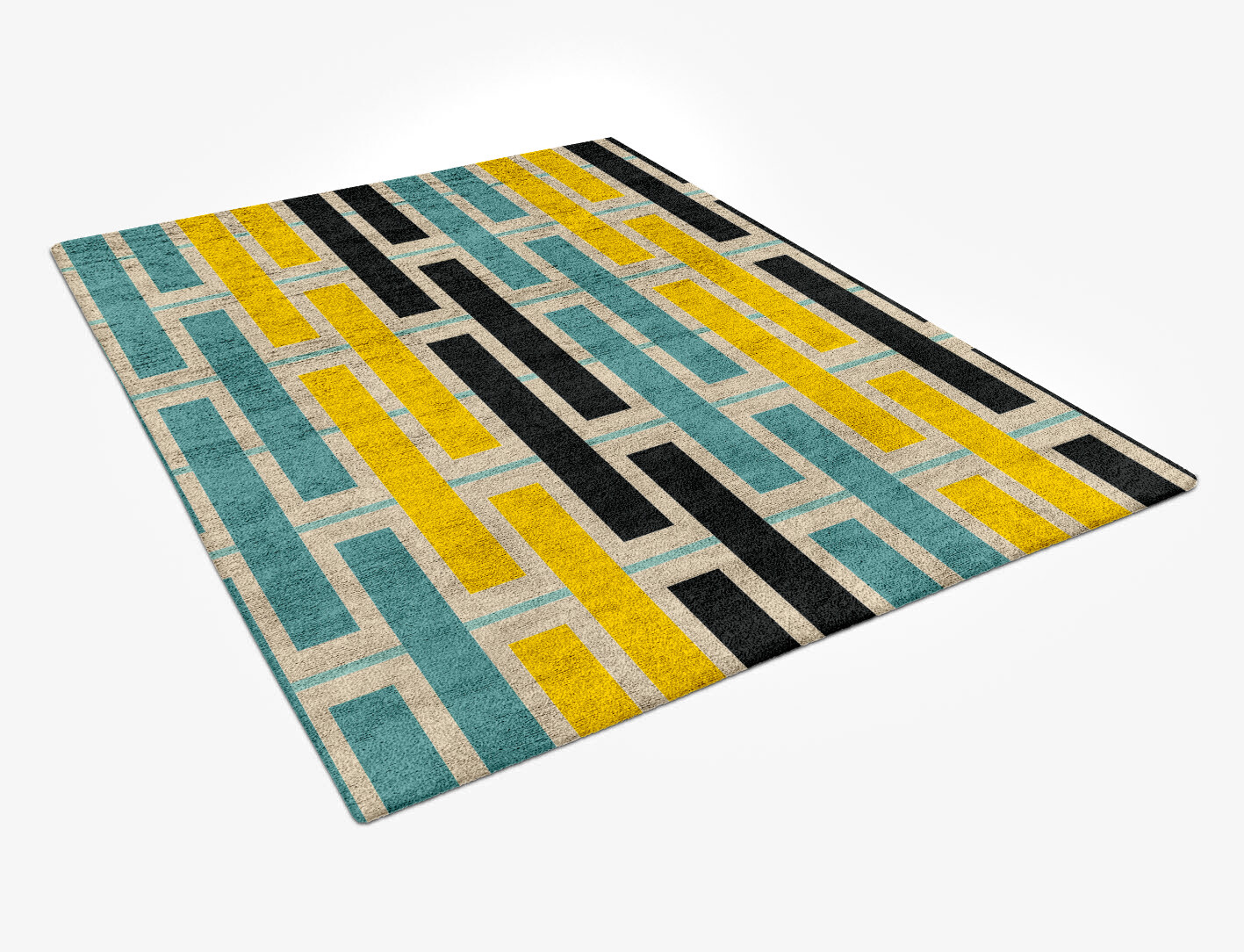 Springs Geometric Rectangle Hand Tufted Bamboo Silk Custom Rug by Rug Artisan