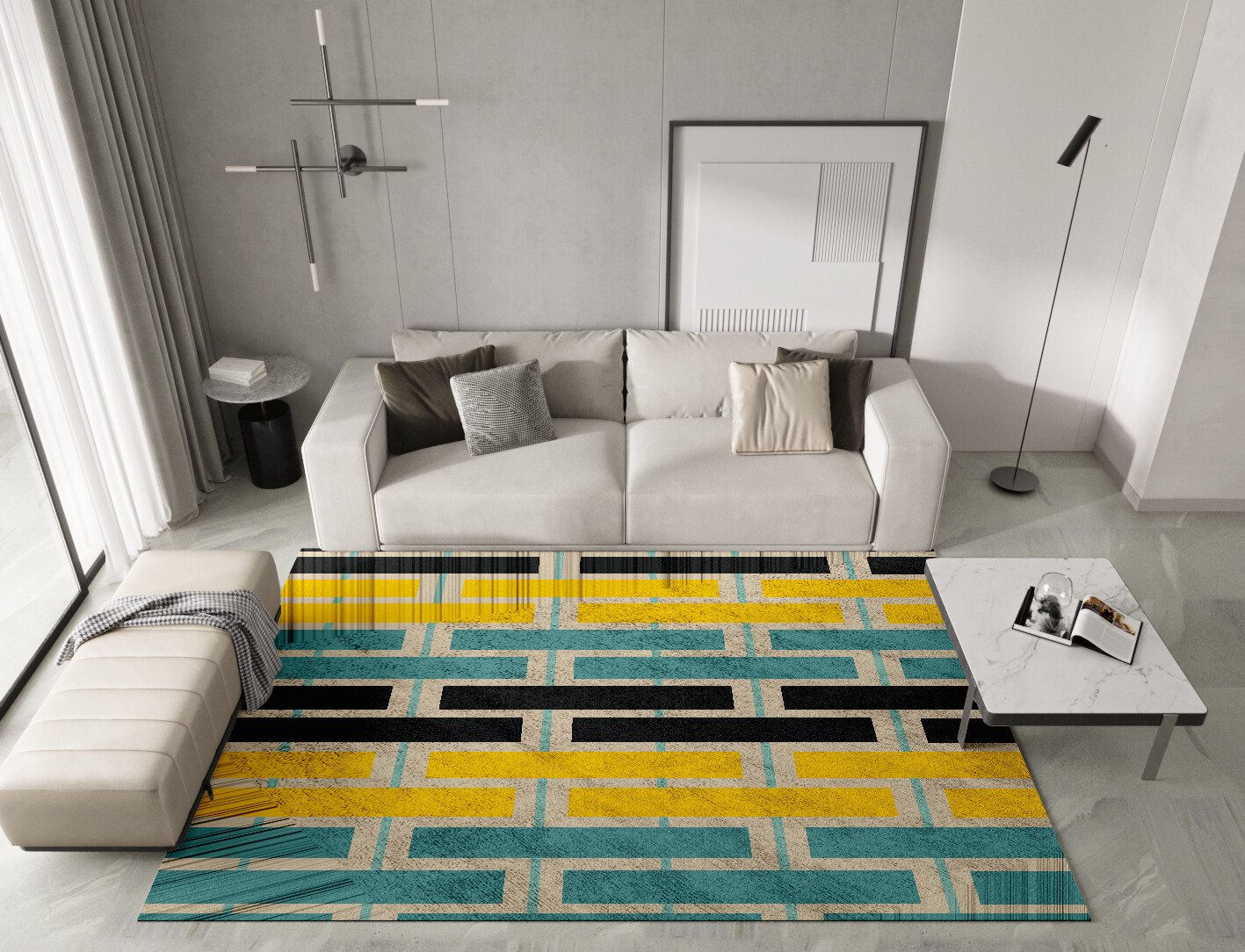 Springs Geometric Rectangle Hand Tufted Bamboo Silk Custom Rug by Rug Artisan
