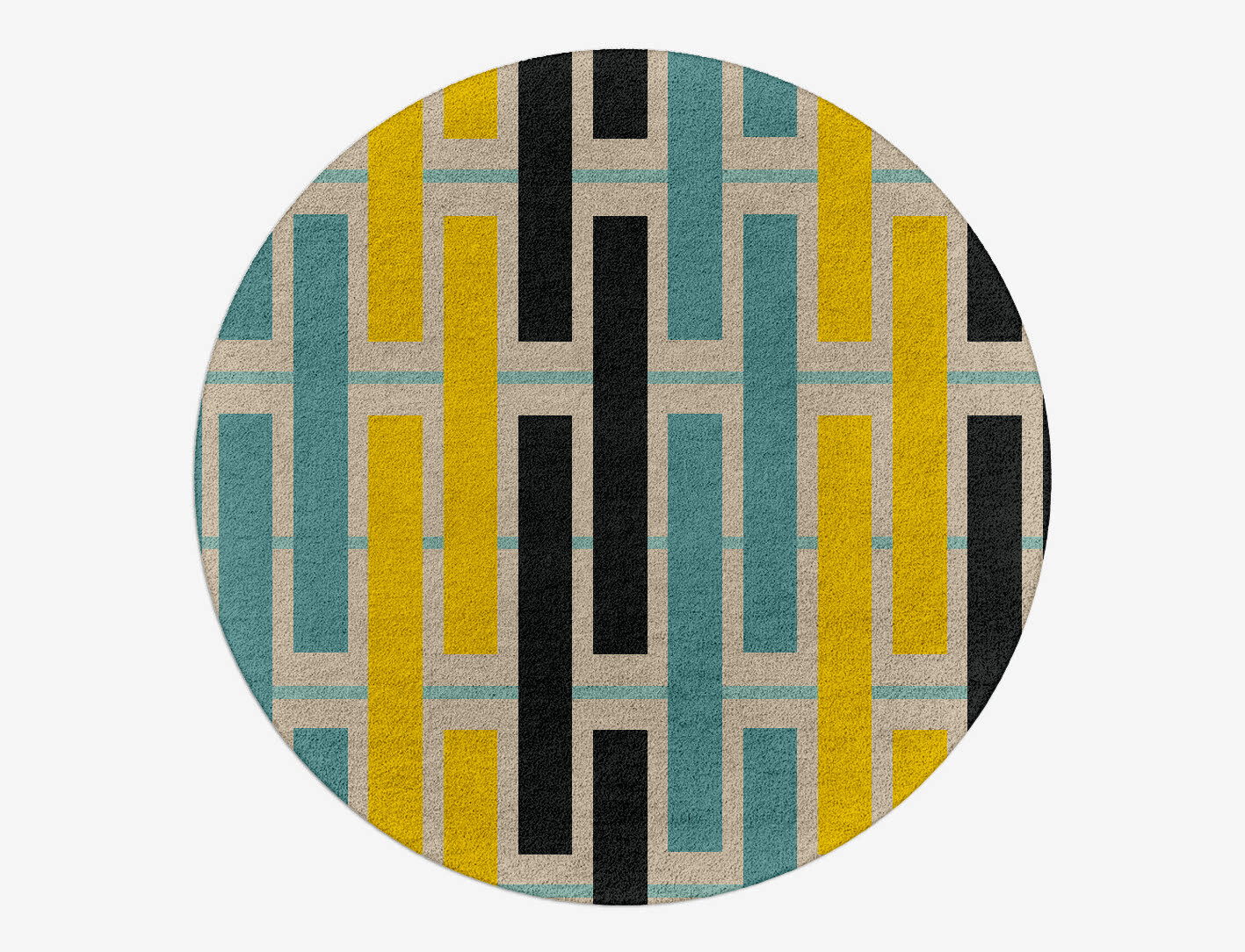 Springs Geometric Round Hand Tufted Pure Wool Custom Rug by Rug Artisan
