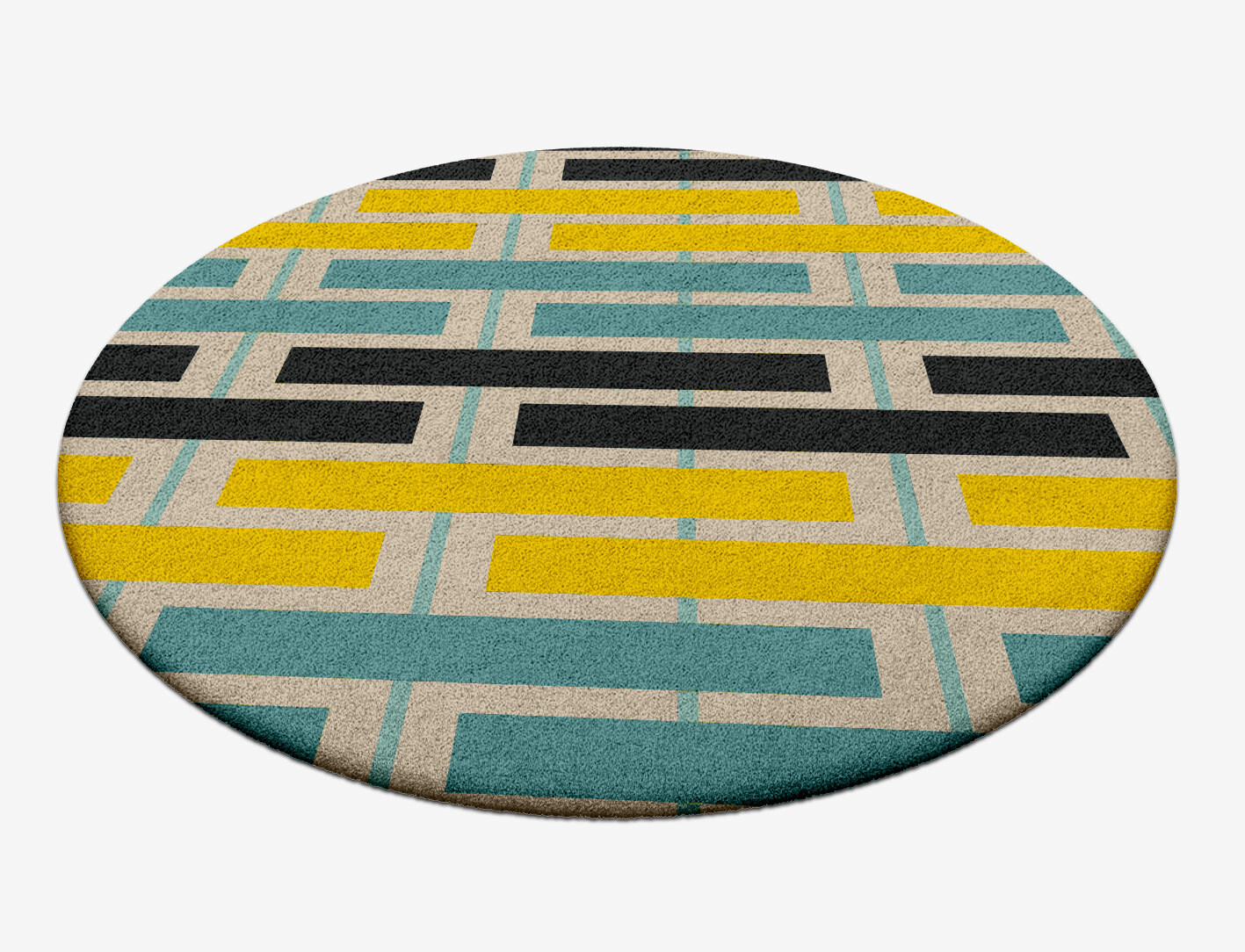 Springs Geometric Round Hand Tufted Pure Wool Custom Rug by Rug Artisan