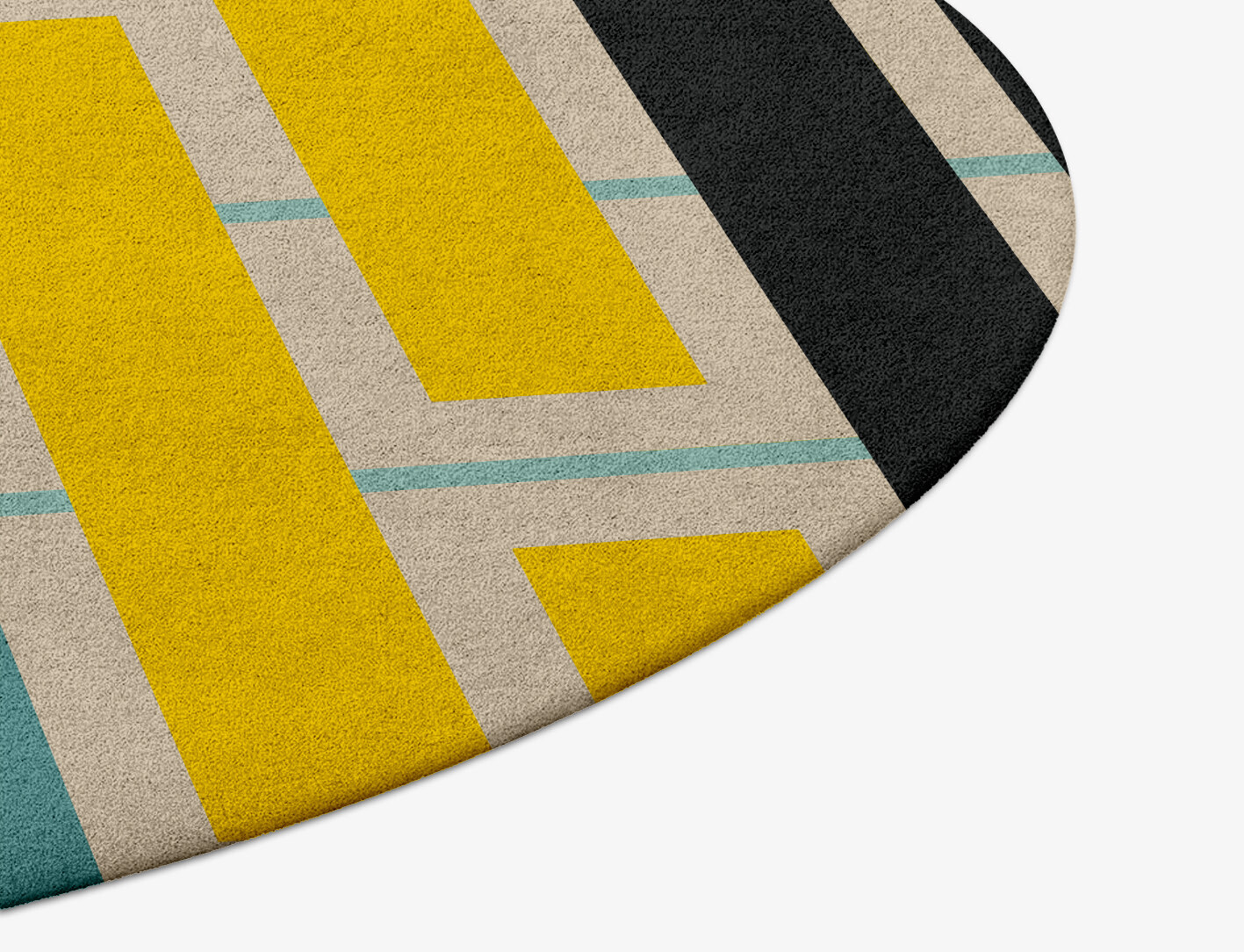 Springs Geometric Round Hand Tufted Pure Wool Custom Rug by Rug Artisan