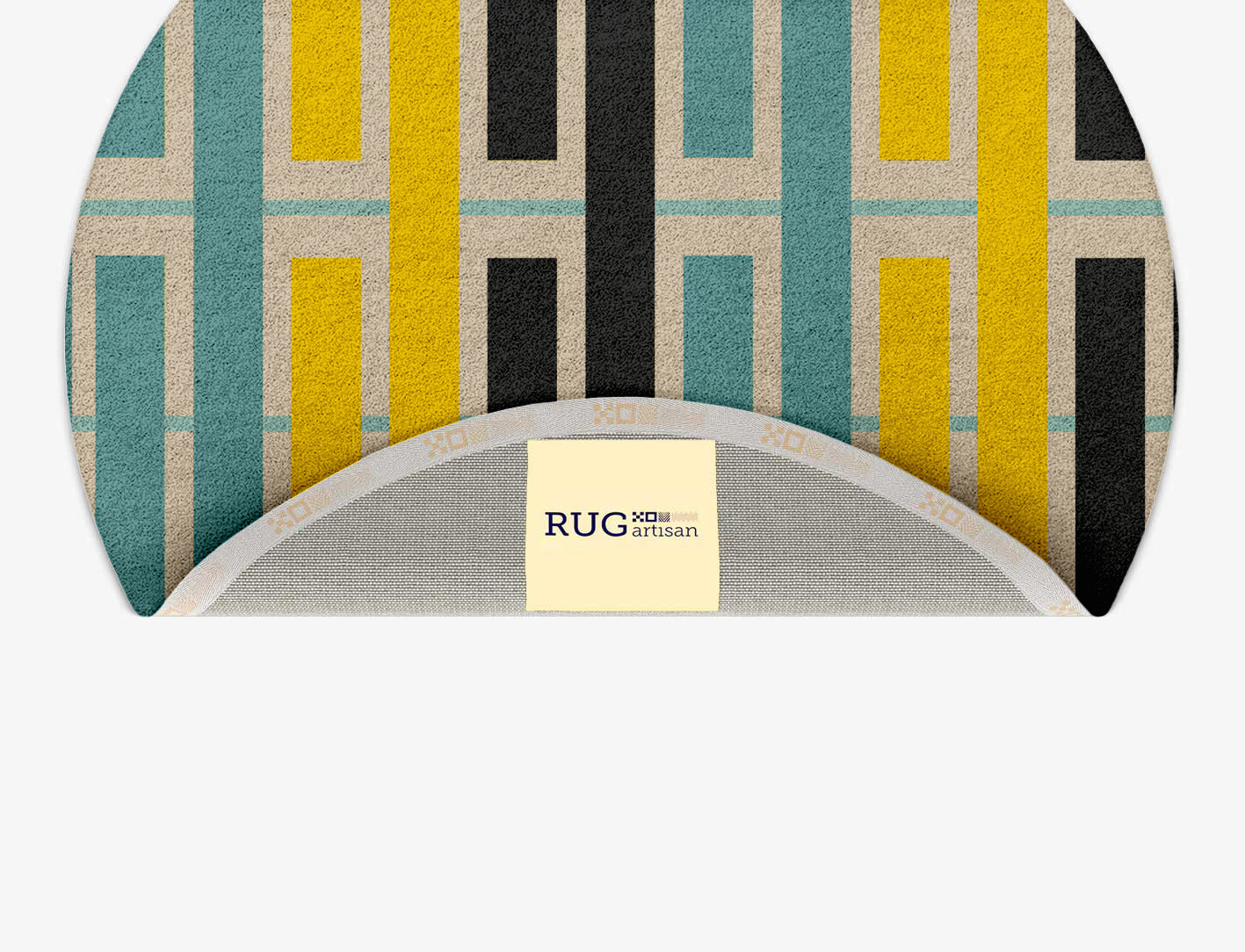 Springs Geometric Round Hand Tufted Pure Wool Custom Rug by Rug Artisan