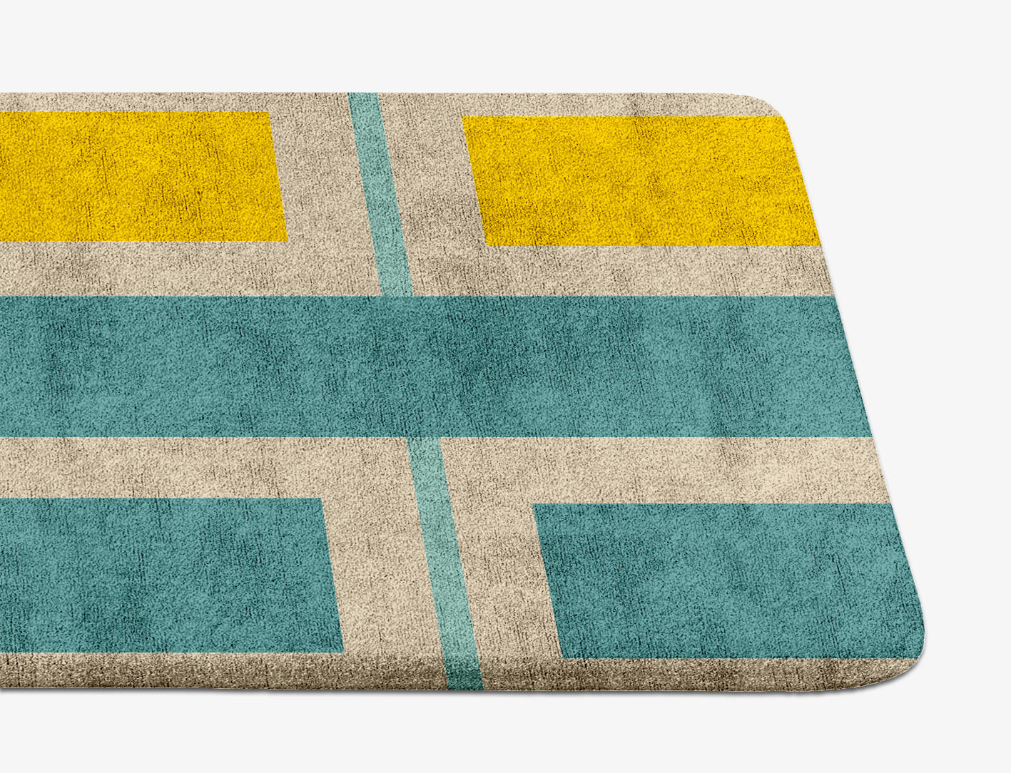 Springs Geometric Runner Hand Tufted Bamboo Silk Custom Rug by Rug Artisan