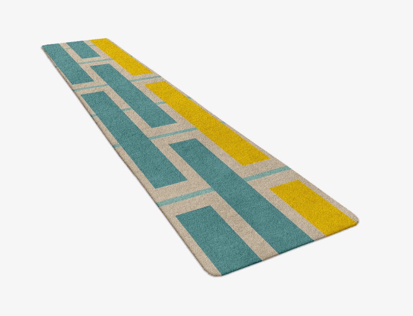Springs Geometric Runner Hand Tufted Pure Wool Custom Rug by Rug Artisan