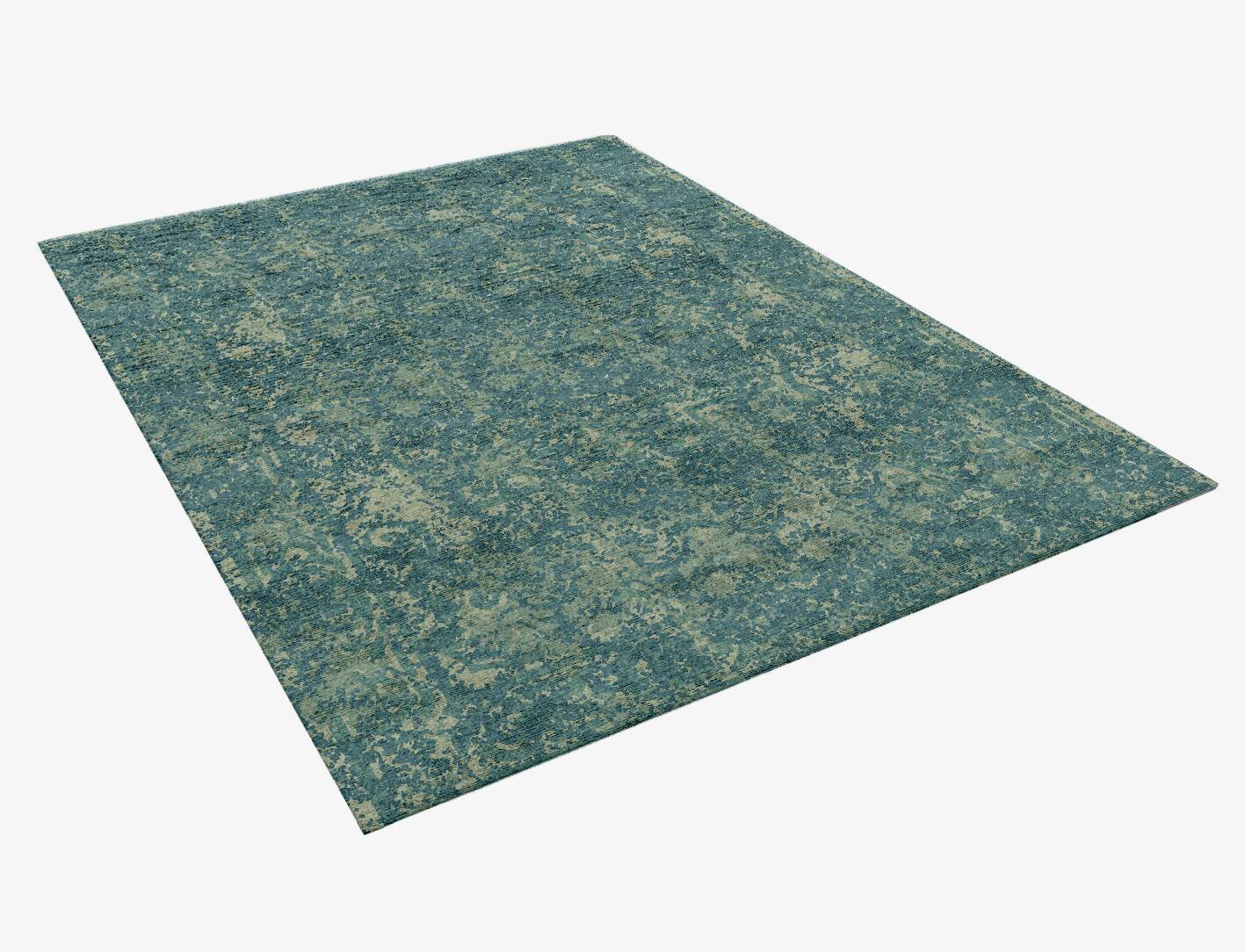 Sprinkled Vintage Rectangle Hand Knotted Bamboo Silk Custom Rug by Rug Artisan