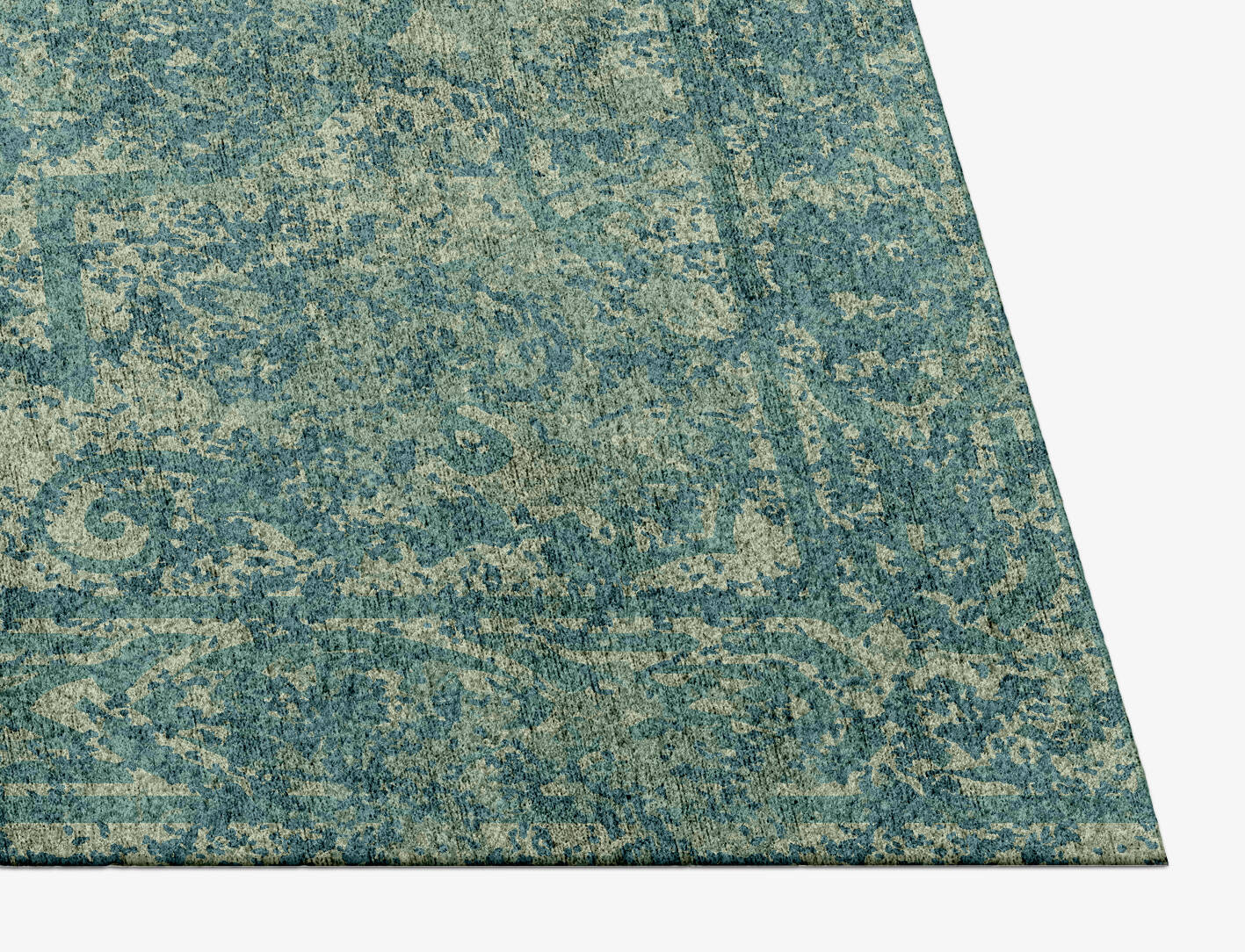 Sprinkled Vintage Rectangle Hand Knotted Bamboo Silk Custom Rug by Rug Artisan