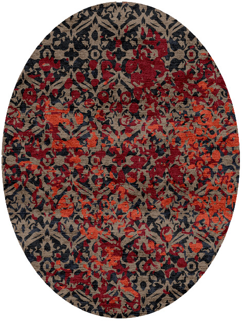 Sprinkles Vintage Oval Hand Knotted Bamboo Silk Custom Rug by Rug Artisan