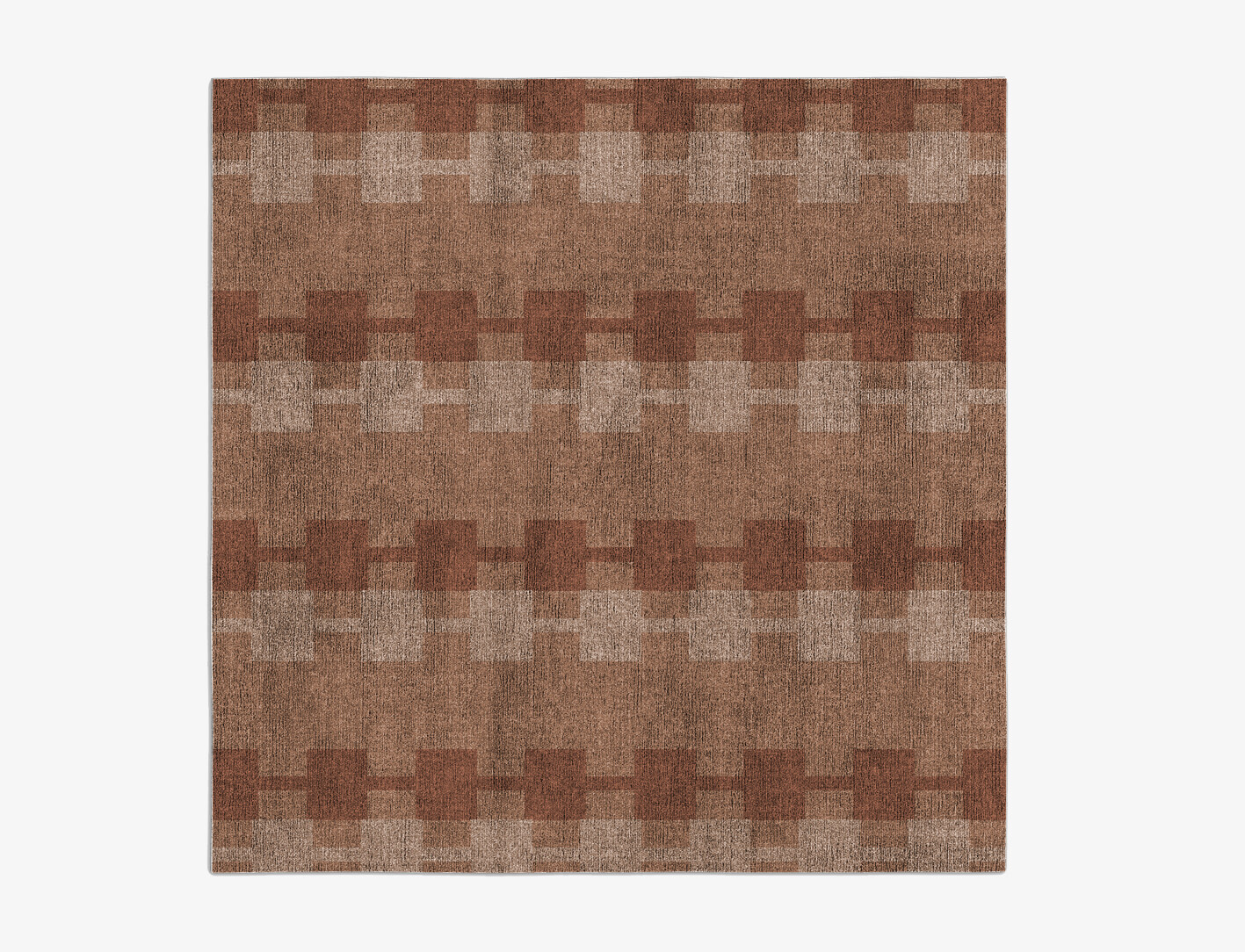 Spruce Geometric Square Flatweave Bamboo Silk Custom Rug by Rug Artisan