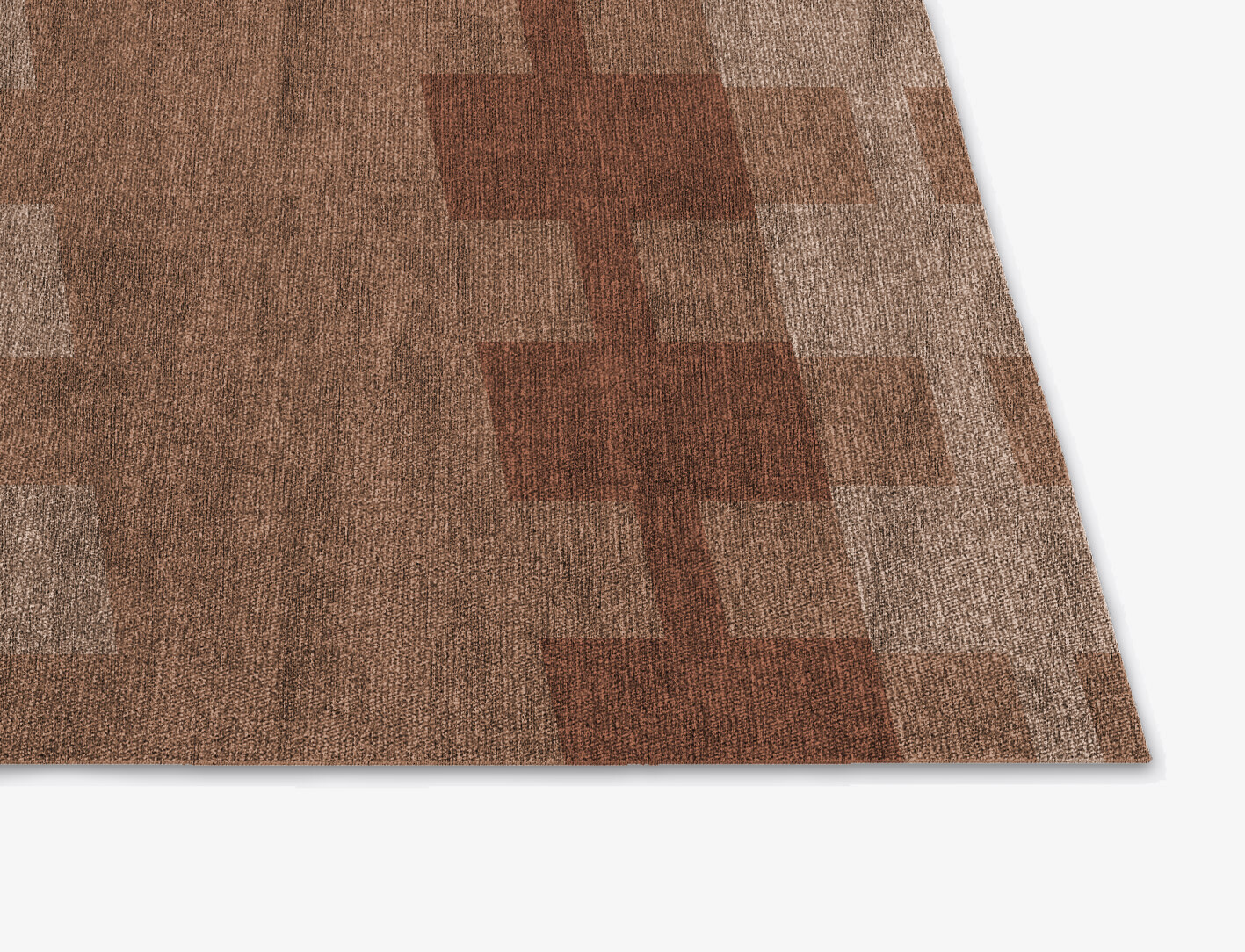 Spruce Geometric Square Flatweave Bamboo Silk Custom Rug by Rug Artisan