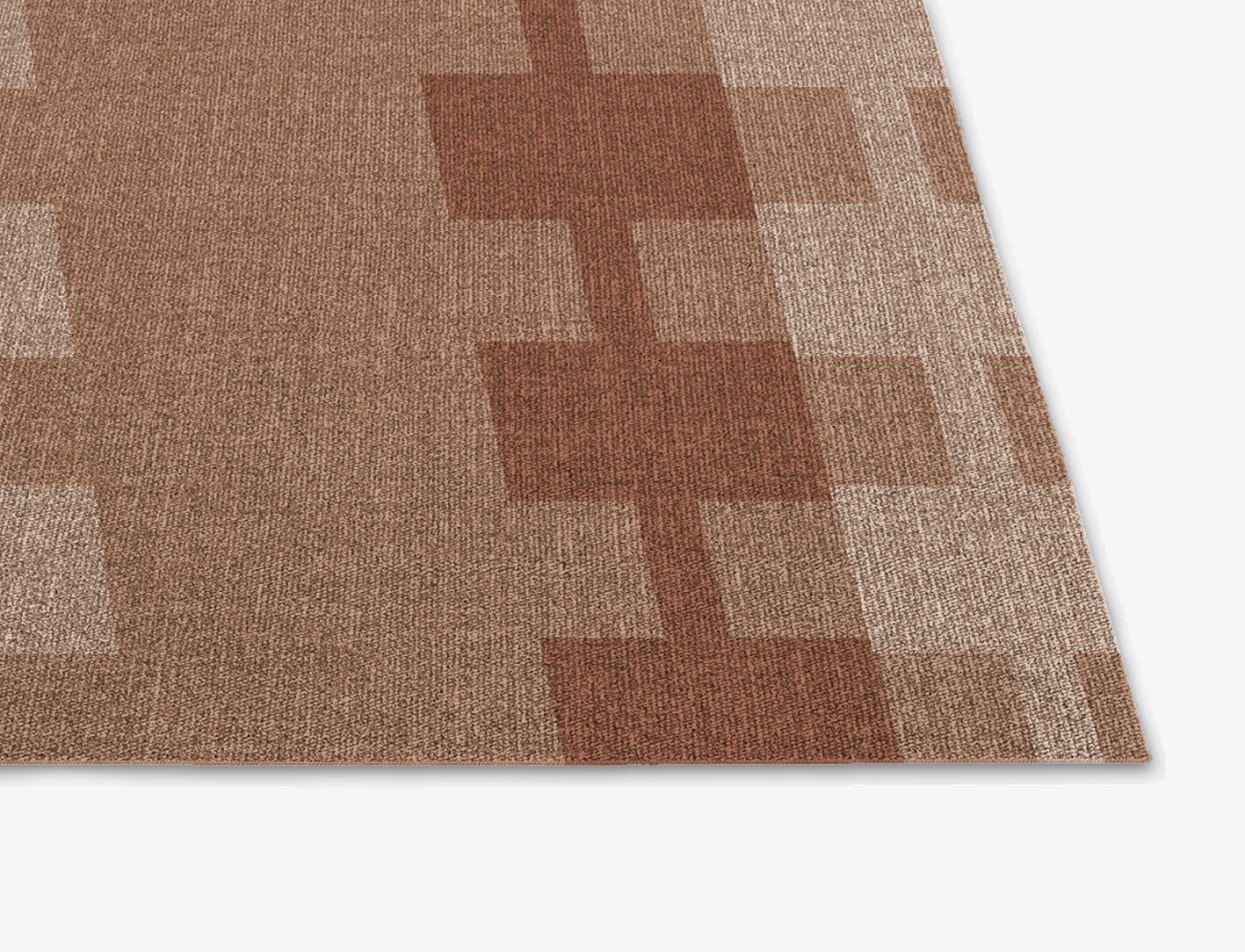 Spruce Geometric Square Flatweave New Zealand Wool Custom Rug by Rug Artisan