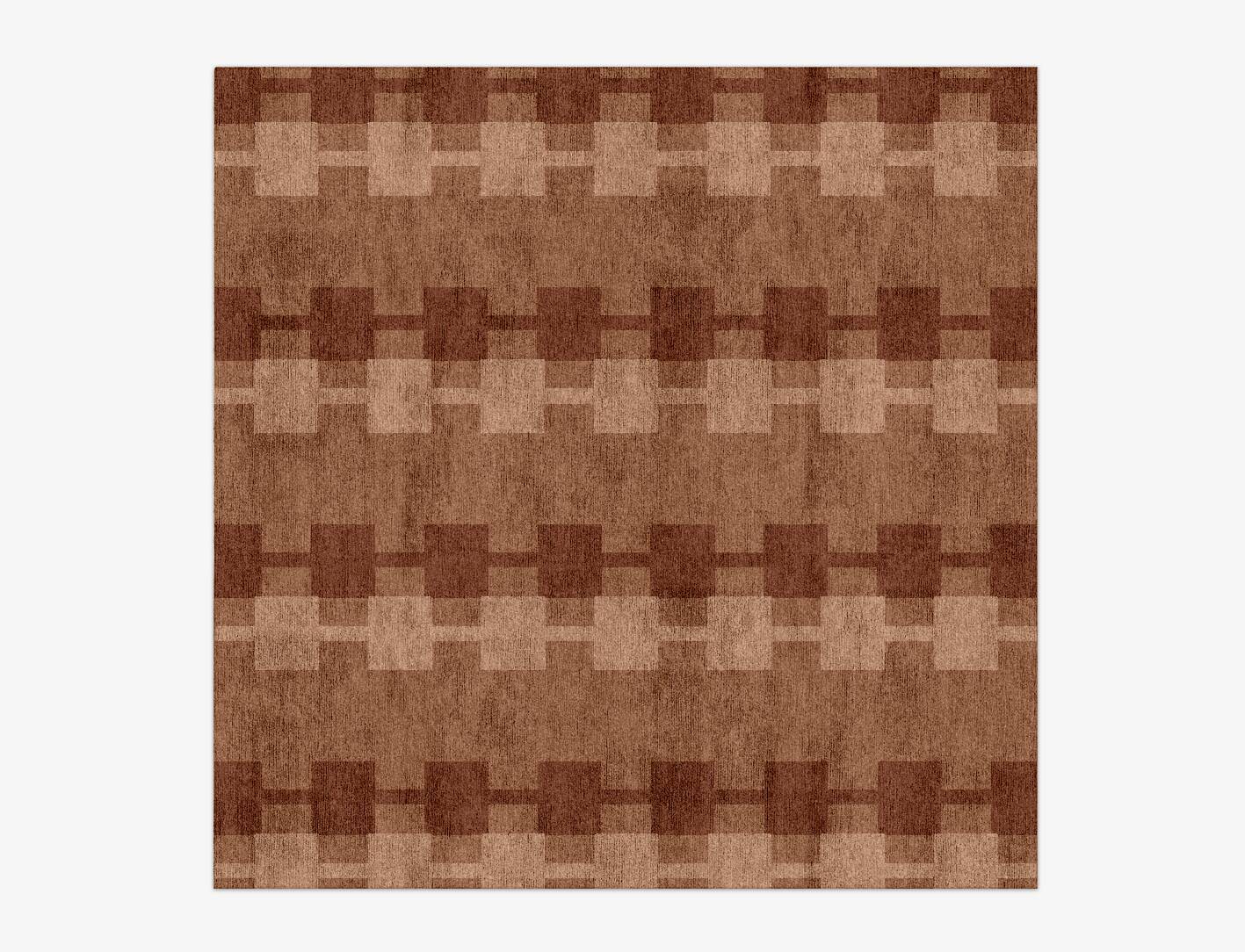 Spruce Geometric Square Hand Knotted Bamboo Silk Custom Rug by Rug Artisan