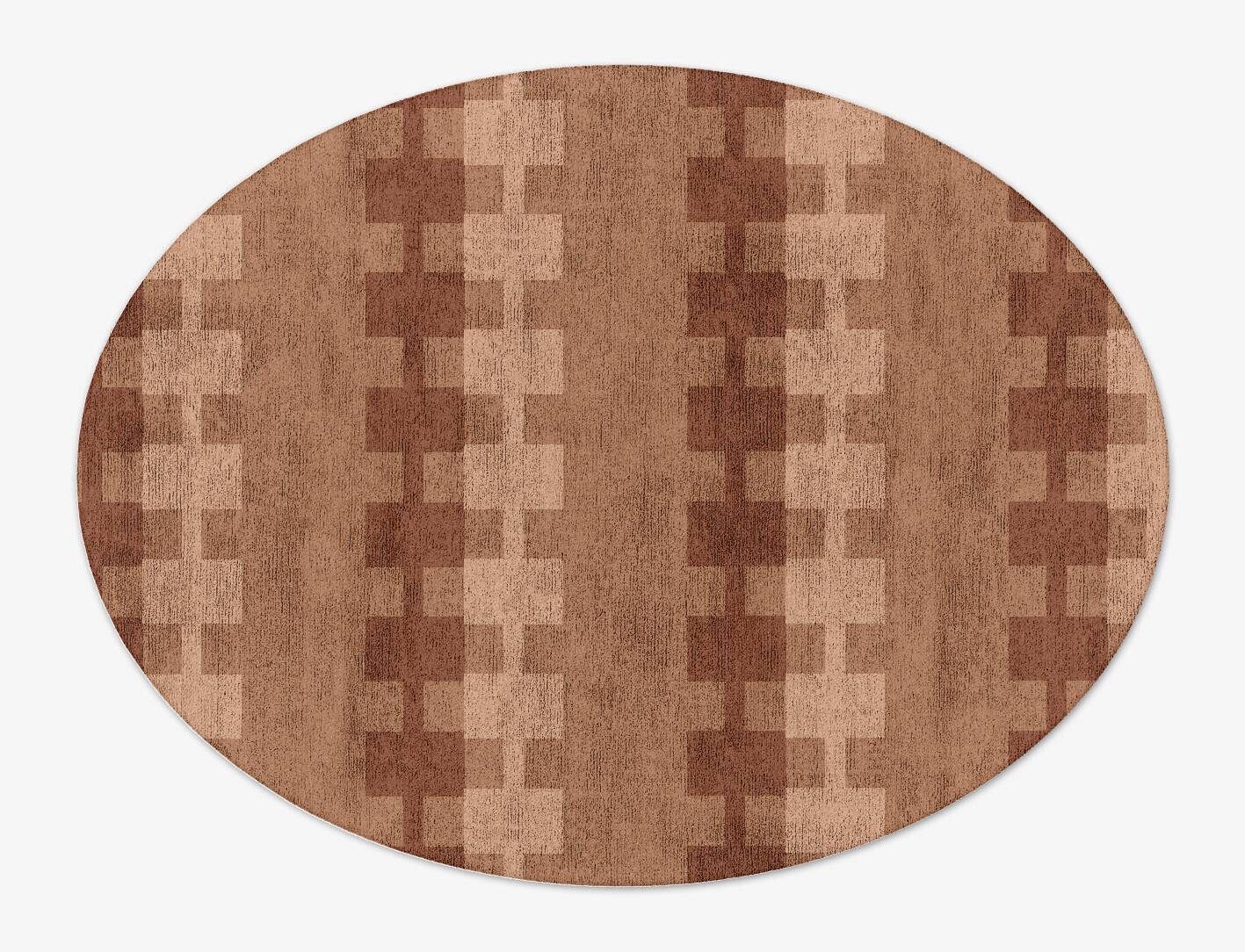 Spruce Geometric Oval Hand Tufted Bamboo Silk Custom Rug by Rug Artisan