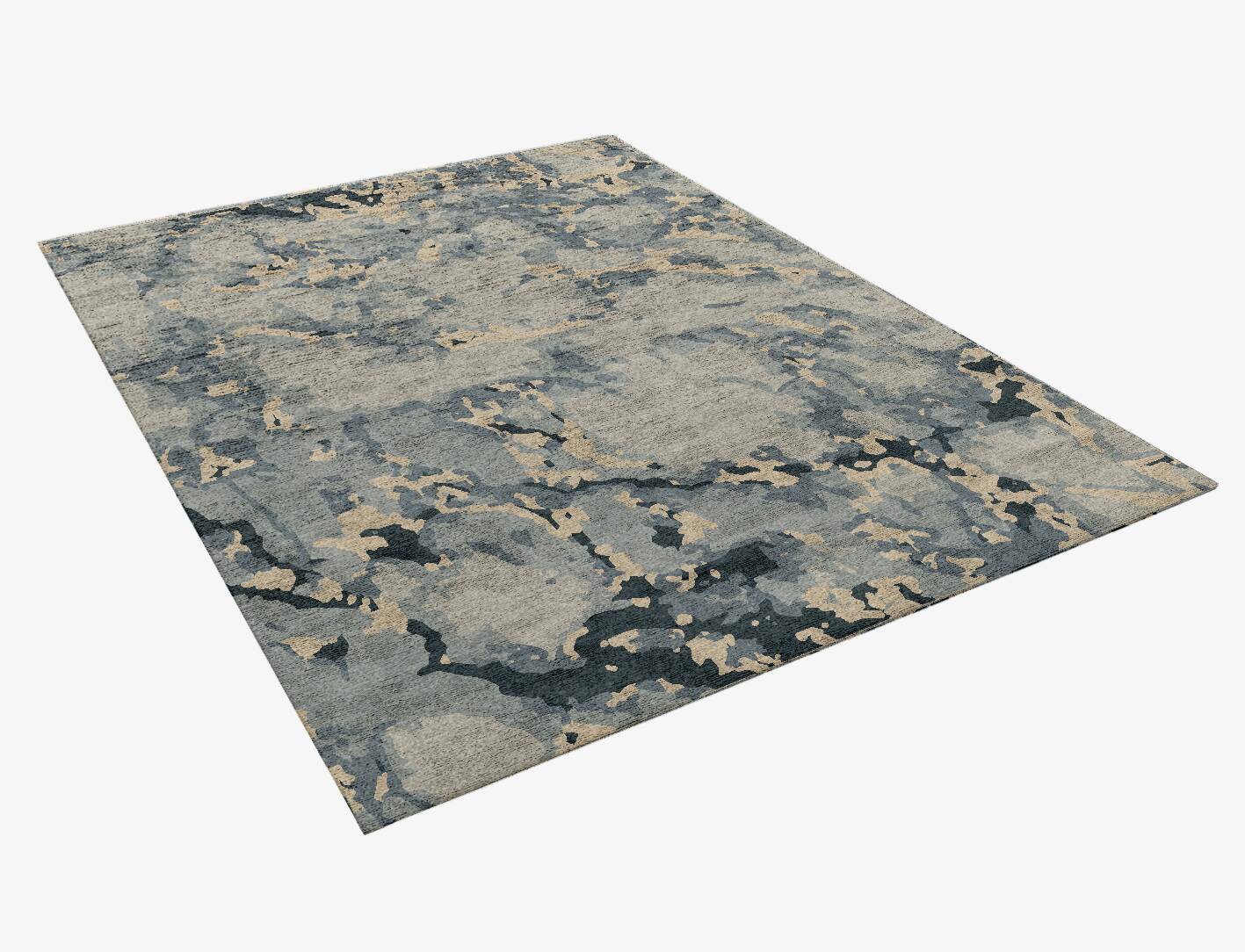 Spume Surface Art Rectangle Hand Knotted Bamboo Silk Custom Rug by Rug Artisan