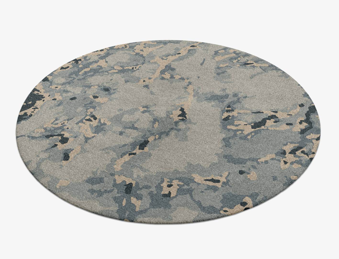 Spume Surface Art Round Hand Knotted Tibetan Wool Custom Rug by Rug Artisan