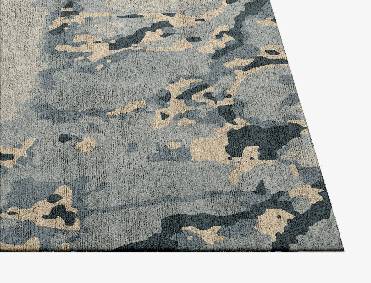 Spume Surface Art Square Hand Knotted Bamboo Silk Custom Rug by Rug Artisan