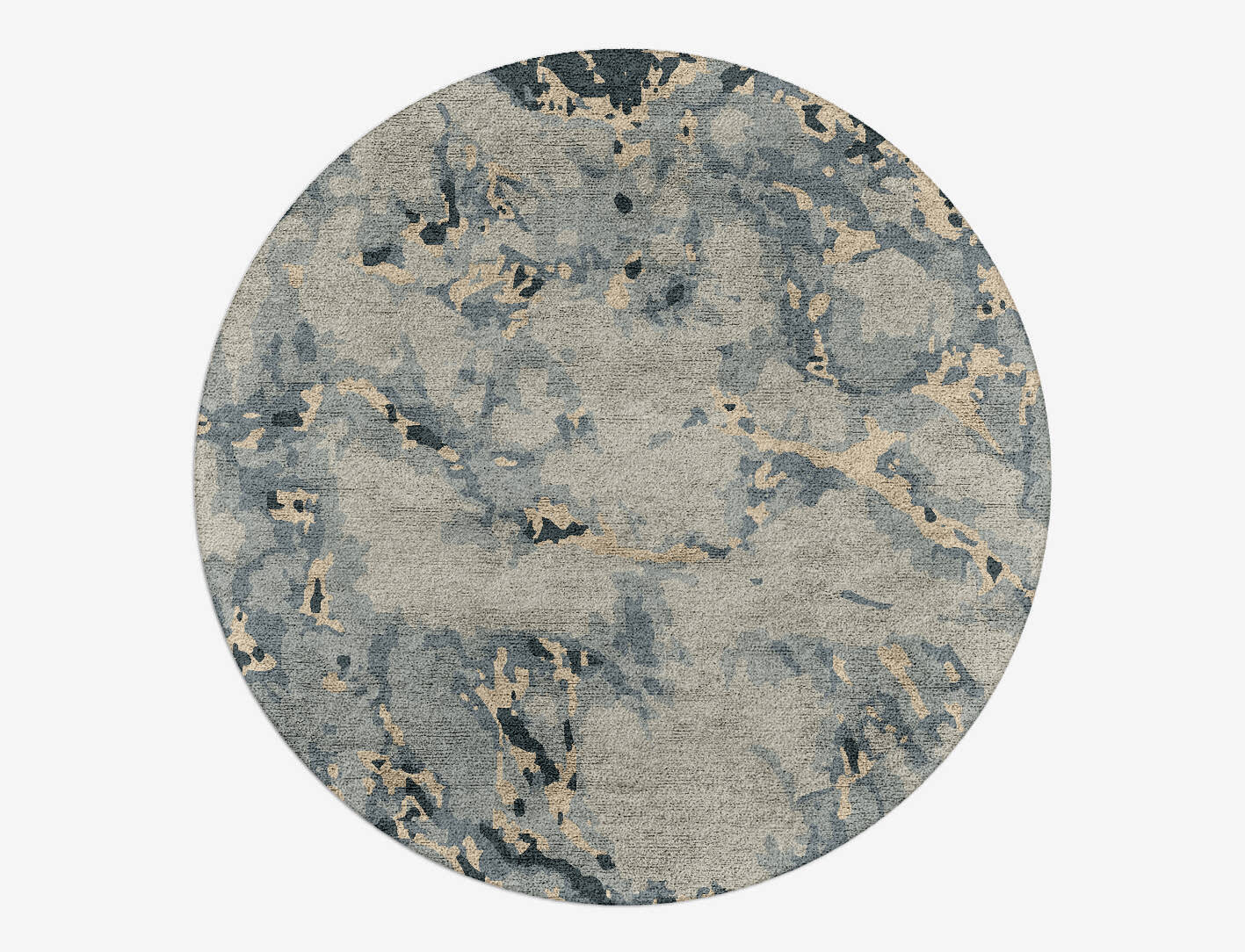 Spume Surface Art Round Hand Tufted Bamboo Silk Custom Rug by Rug Artisan