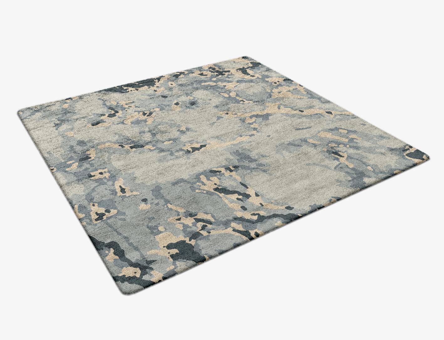 Spume Surface Art Square Hand Tufted Bamboo Silk Custom Rug by Rug Artisan