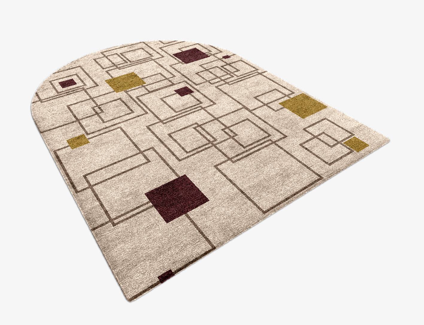 Squares Geometric Arch Hand Knotted Bamboo Silk Custom Rug by Rug Artisan