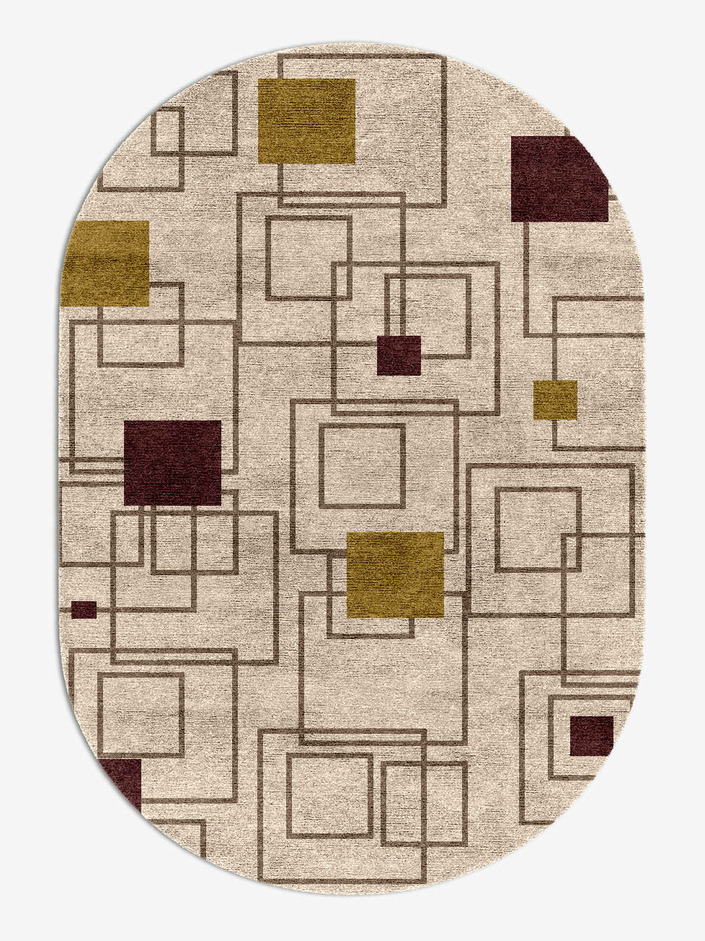 Squares Geometric Capsule Hand Knotted Bamboo Silk Custom Rug by Rug Artisan