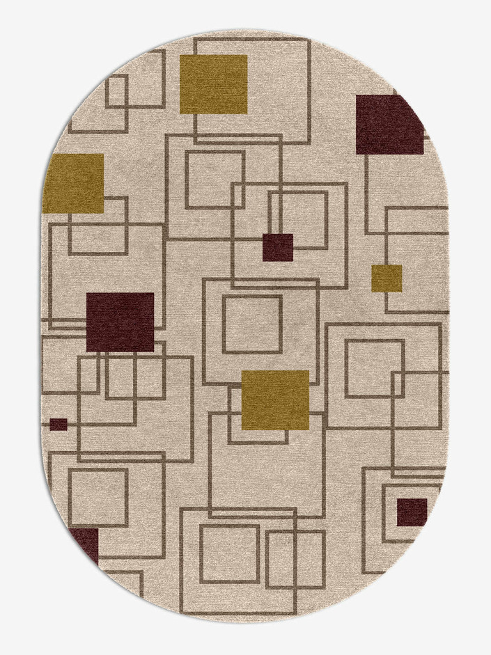 Squares Geometric Capsule Hand Knotted Tibetan Wool Custom Rug by Rug Artisan