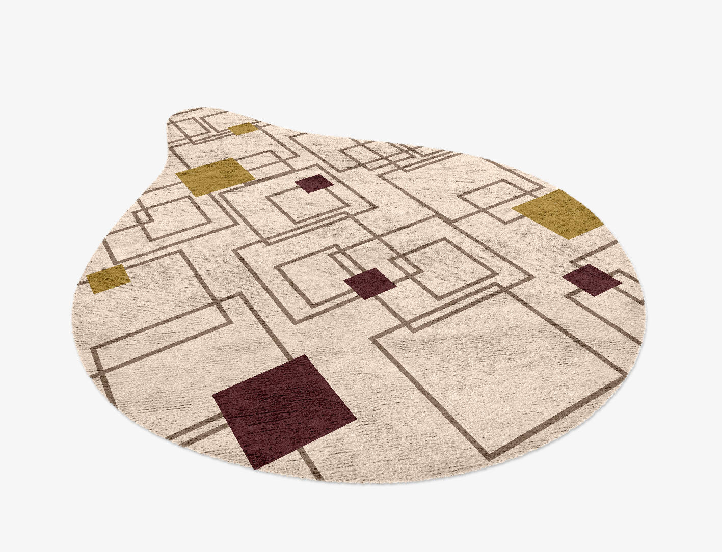 Squares Geometric Drop Hand Knotted Bamboo Silk Custom Rug by Rug Artisan