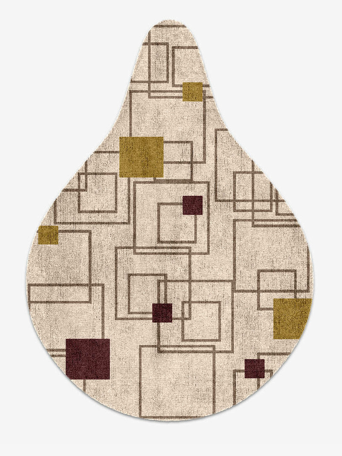 Squares Geometric Drop Hand Knotted Bamboo Silk Custom Rug by Rug Artisan
