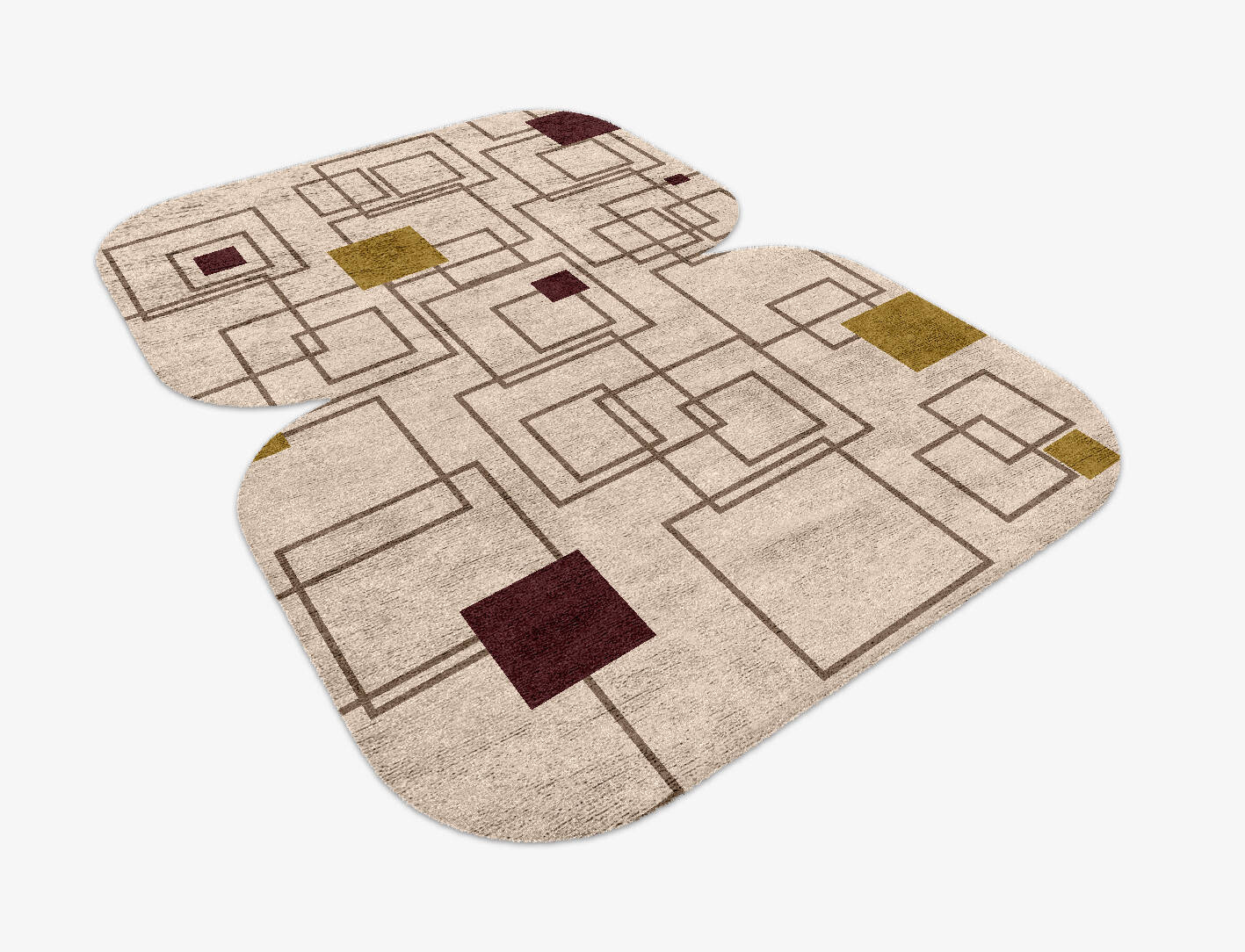 Squares Geometric Eight Hand Knotted Bamboo Silk Custom Rug by Rug Artisan